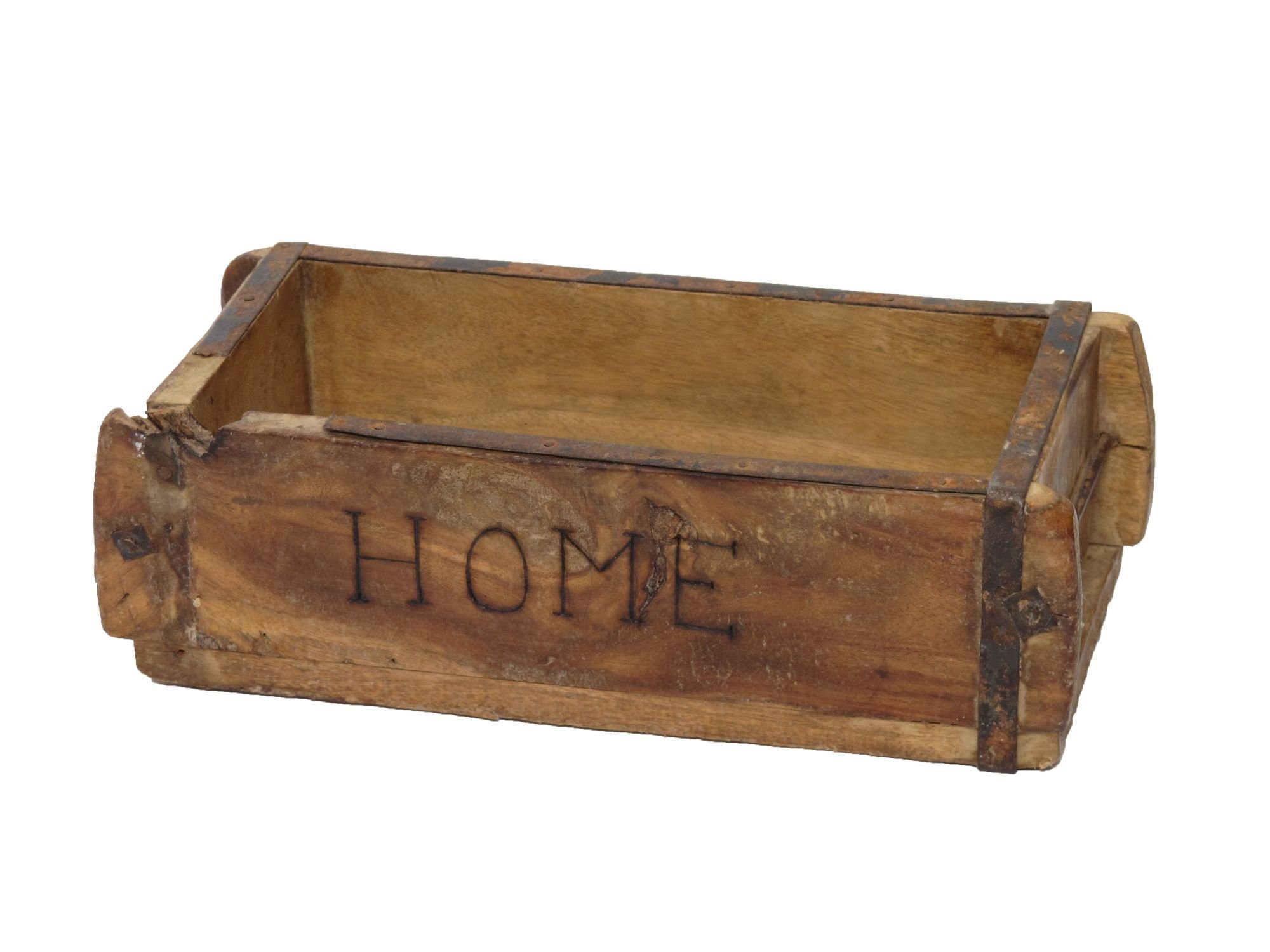 Holzkiste Laursen Ziegelform "HOME" Unika alte Backsteinform Holz Box Kiste