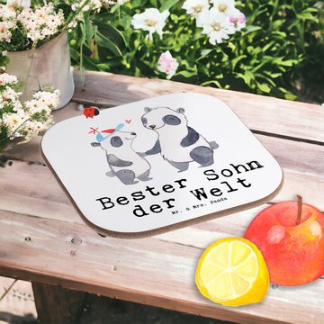 Mr. & Mrs. Panda Getränkeuntersetzer Panda Bester Sohn der Welt - Weiß - Geschenk, Vater, Geburtstagsgesch, 1-tlg., Robustes Material