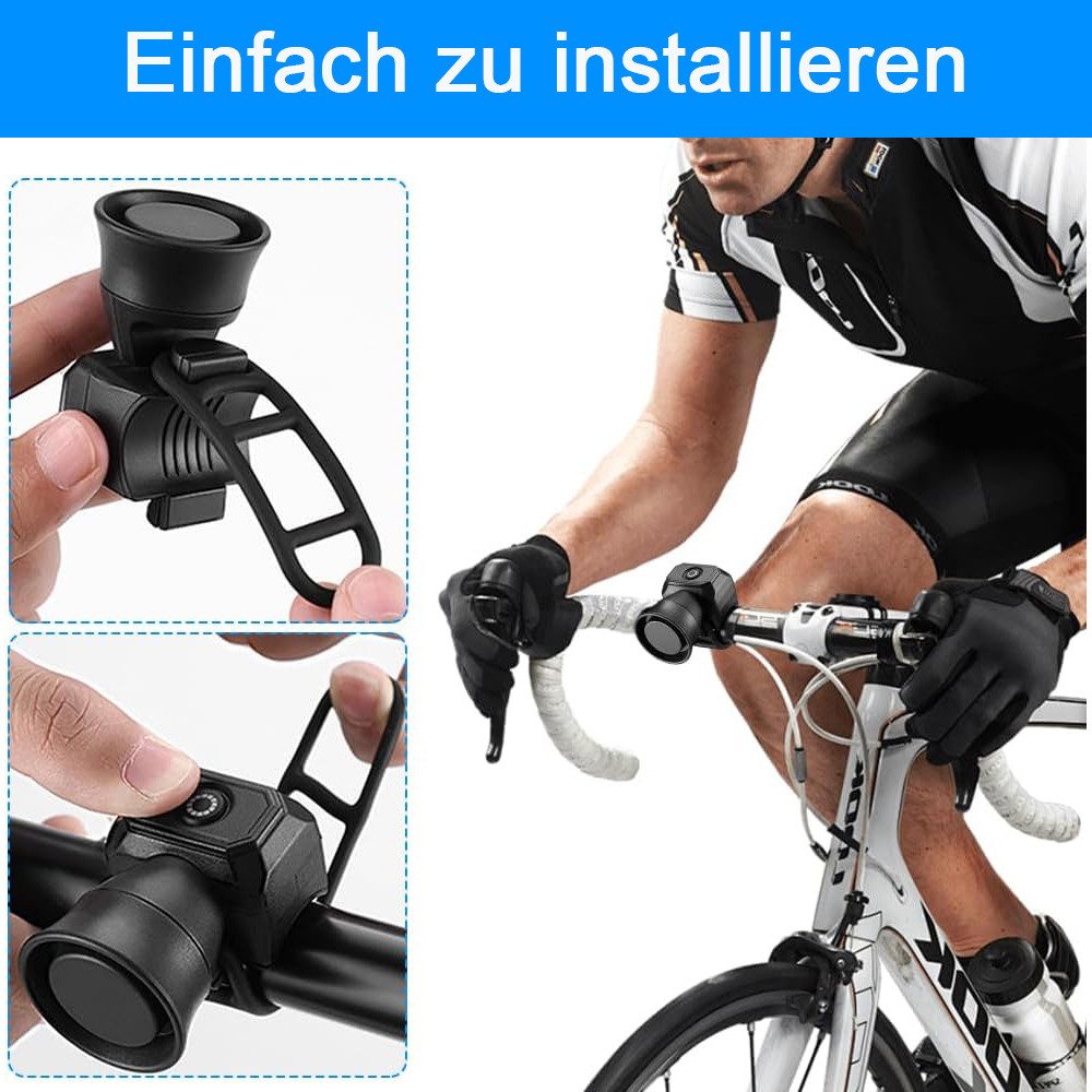 TUWENA Fahrradklingel Fahrradklingel, Elektrische Fahrrad Klingel USB Wiederaufladbar