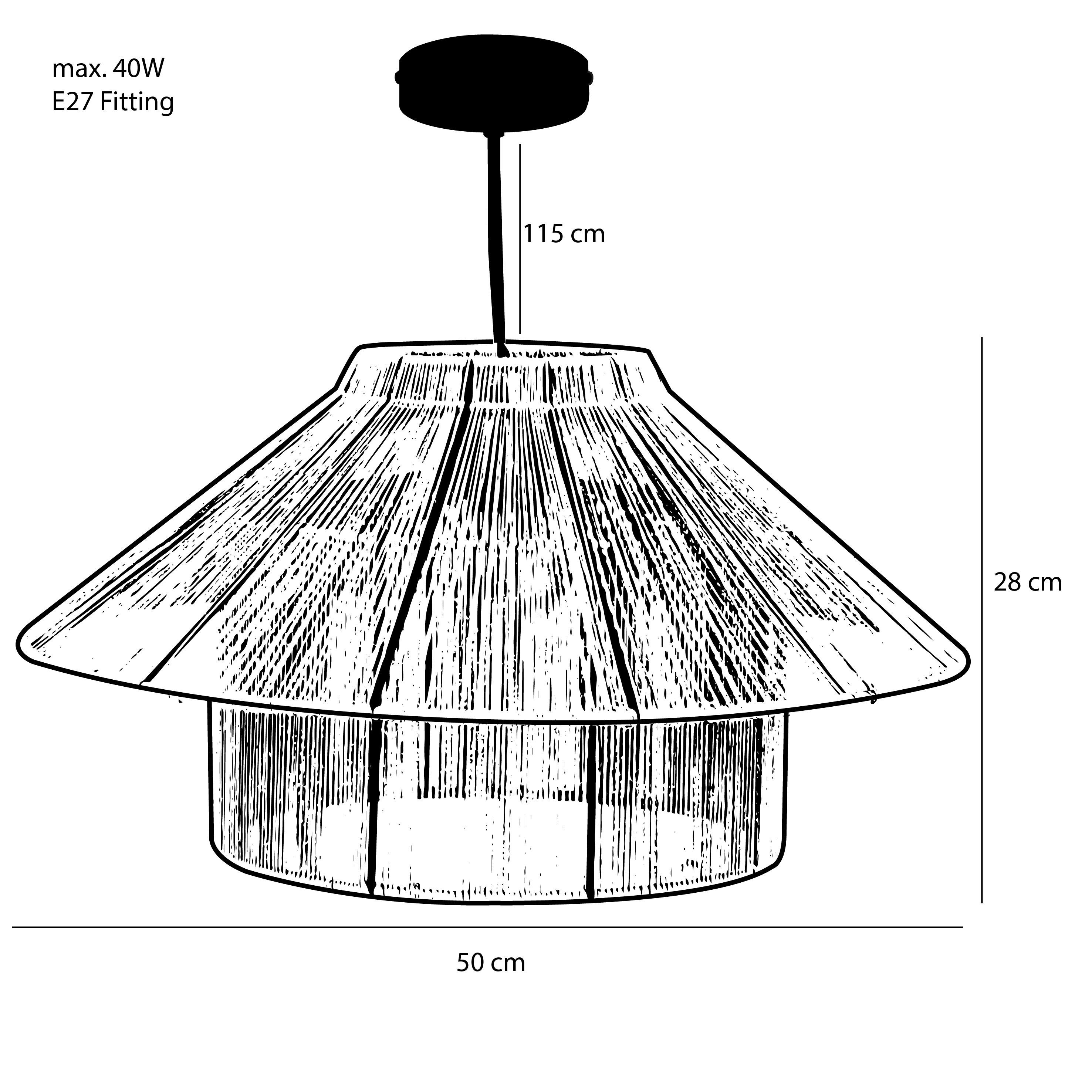 Mica Decorations Pendelleuchte Mica Decorations Elsa Deckenlampe h.braun 40W-E27 - h28xd50cm