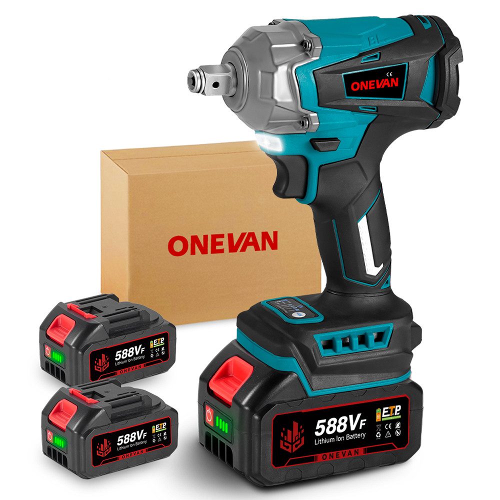 ONEVAN Akku-Schlagschrauber 1/2 Zoll Bürstenloser Motor, 1200Nm Drehschlags günstig online kaufen