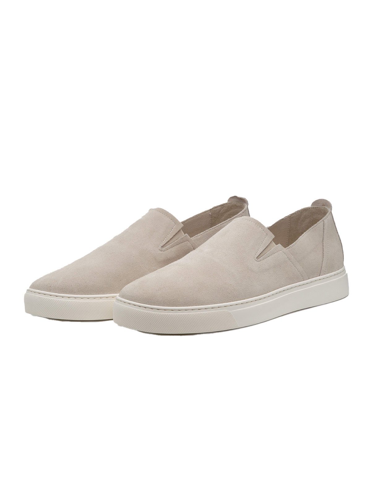 emilio adani Herren Loafer aus Verlours-Leder, Beige Sneaker