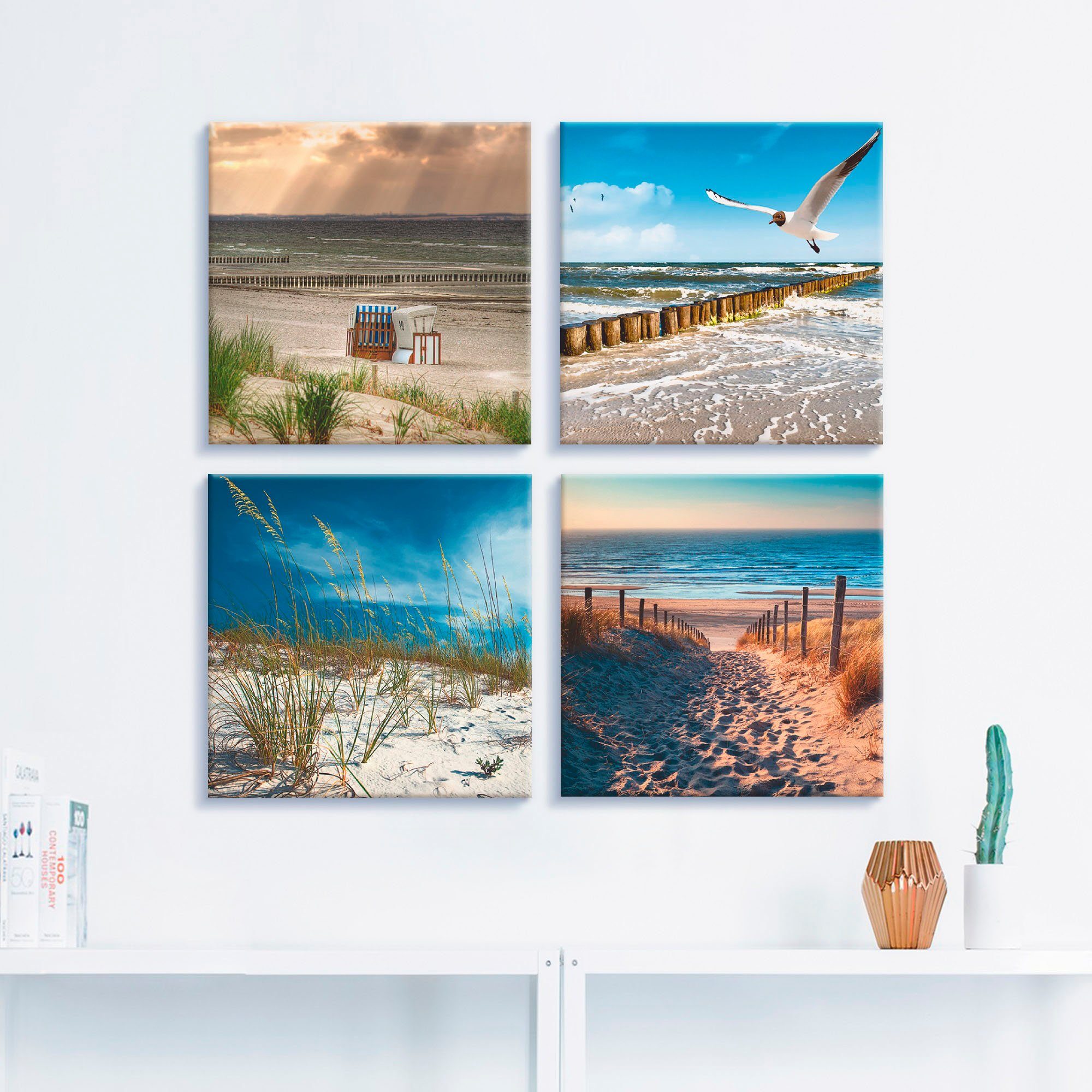 Artland Leinwandbild Einsamer Strand Ostsee Sanddüne günstig online kaufen