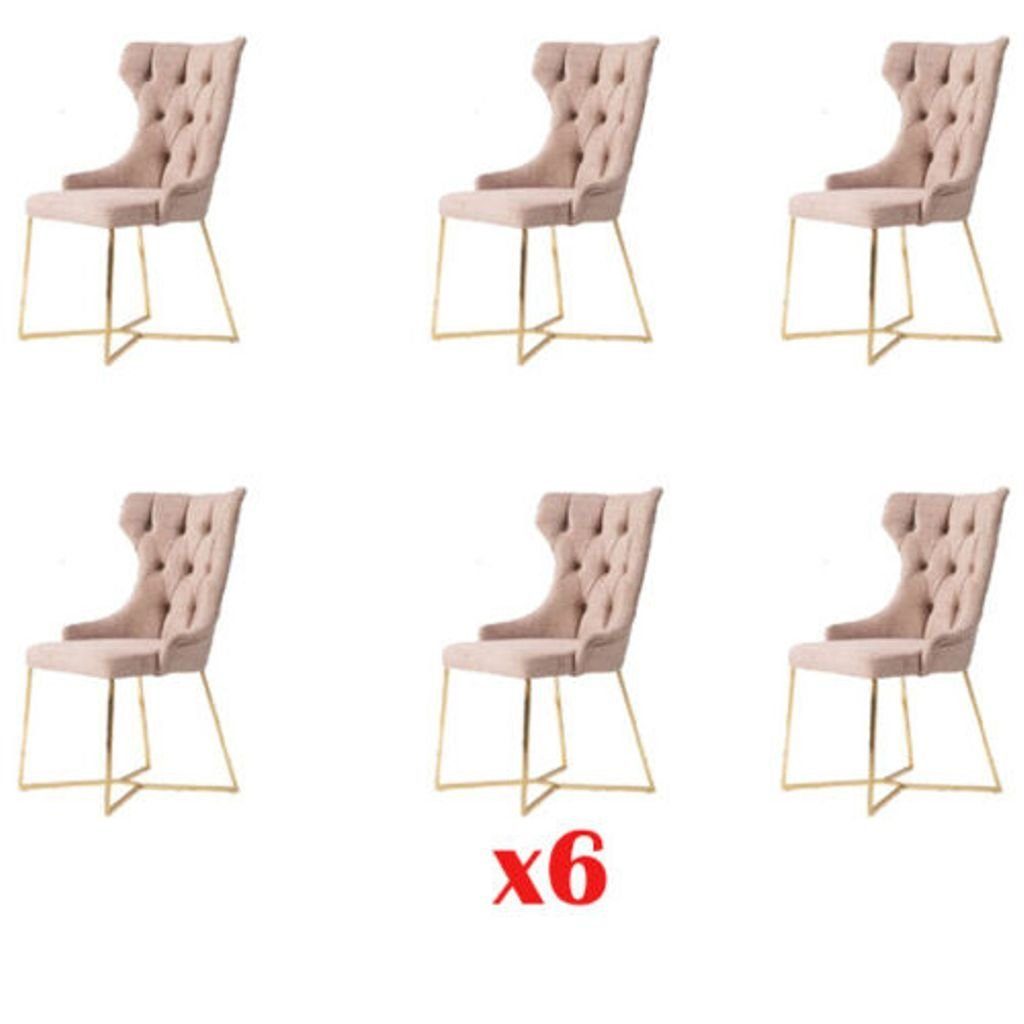 Esszimmerstuhl, Set Sitz Stühle Stuhl Restaurant JVmoebel 6x Design Lehn Polster Industrie