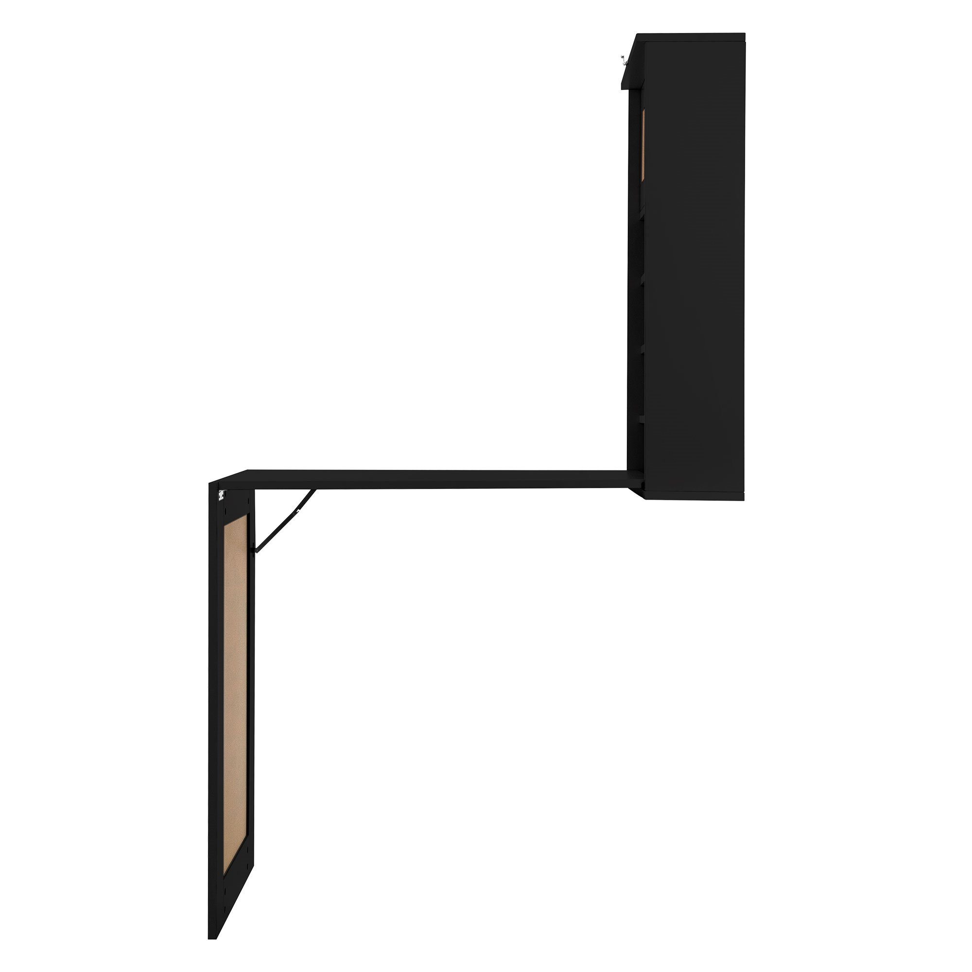 Laptoptisch, Wandmontage Klapptisch mit Wandtisch MDF ML-DESIGN klappbar Klappschreibtisch Schwarz Tafel Fächern Schreibtisch Pinnwand 8