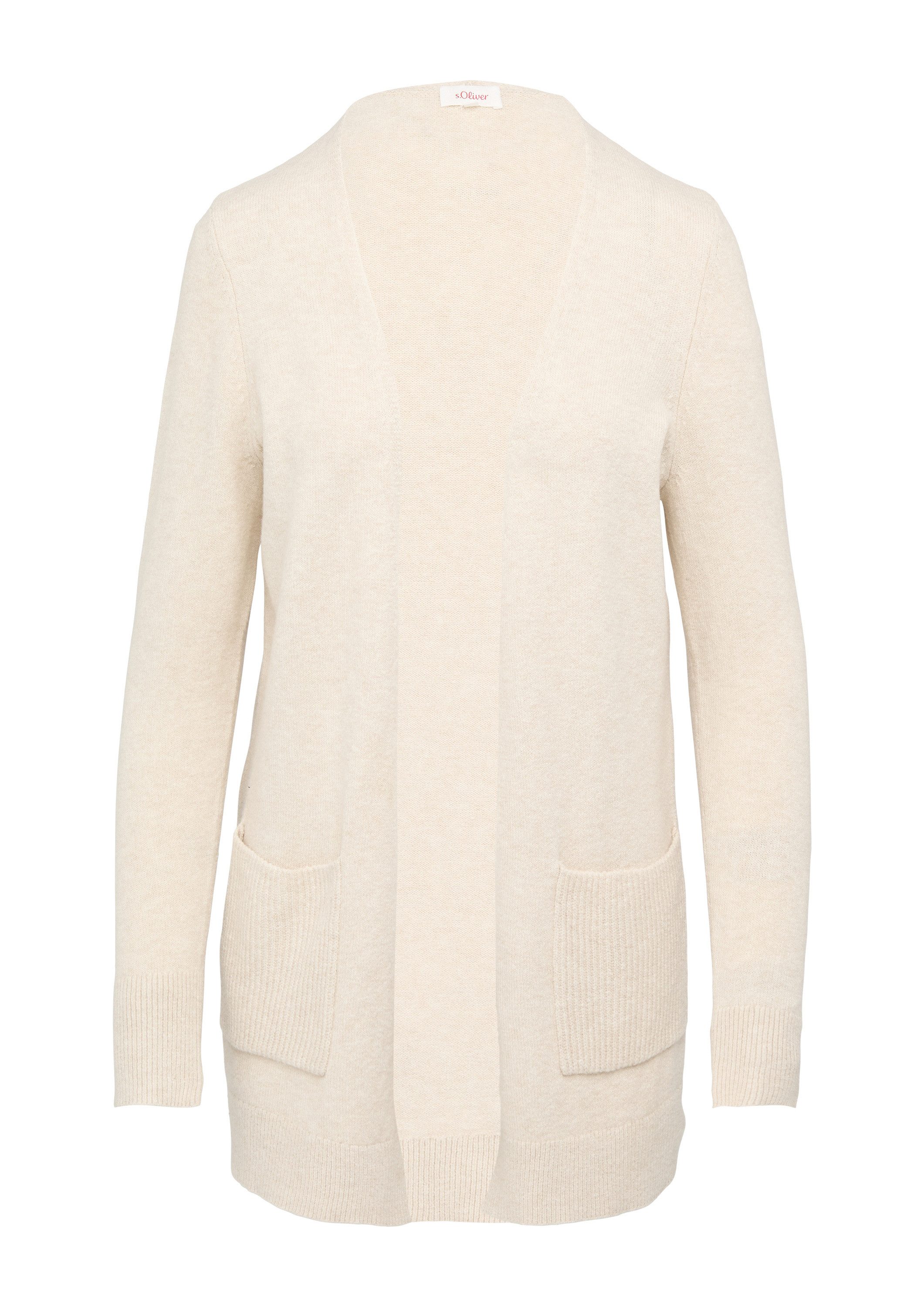 s.Oliver Cardigan Strickjacke Lange Strickjacke mit Rippbündchen günstig online kaufen