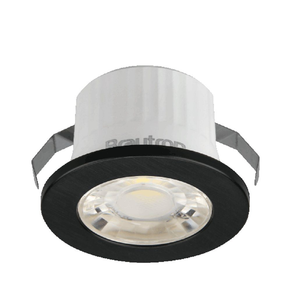 Deckenleuchte LED Einbaustrahler Braytron Wassergeschützt 3W Spot fest Braytron LED 240lm, Mini IP54 Schwarz LED integriert