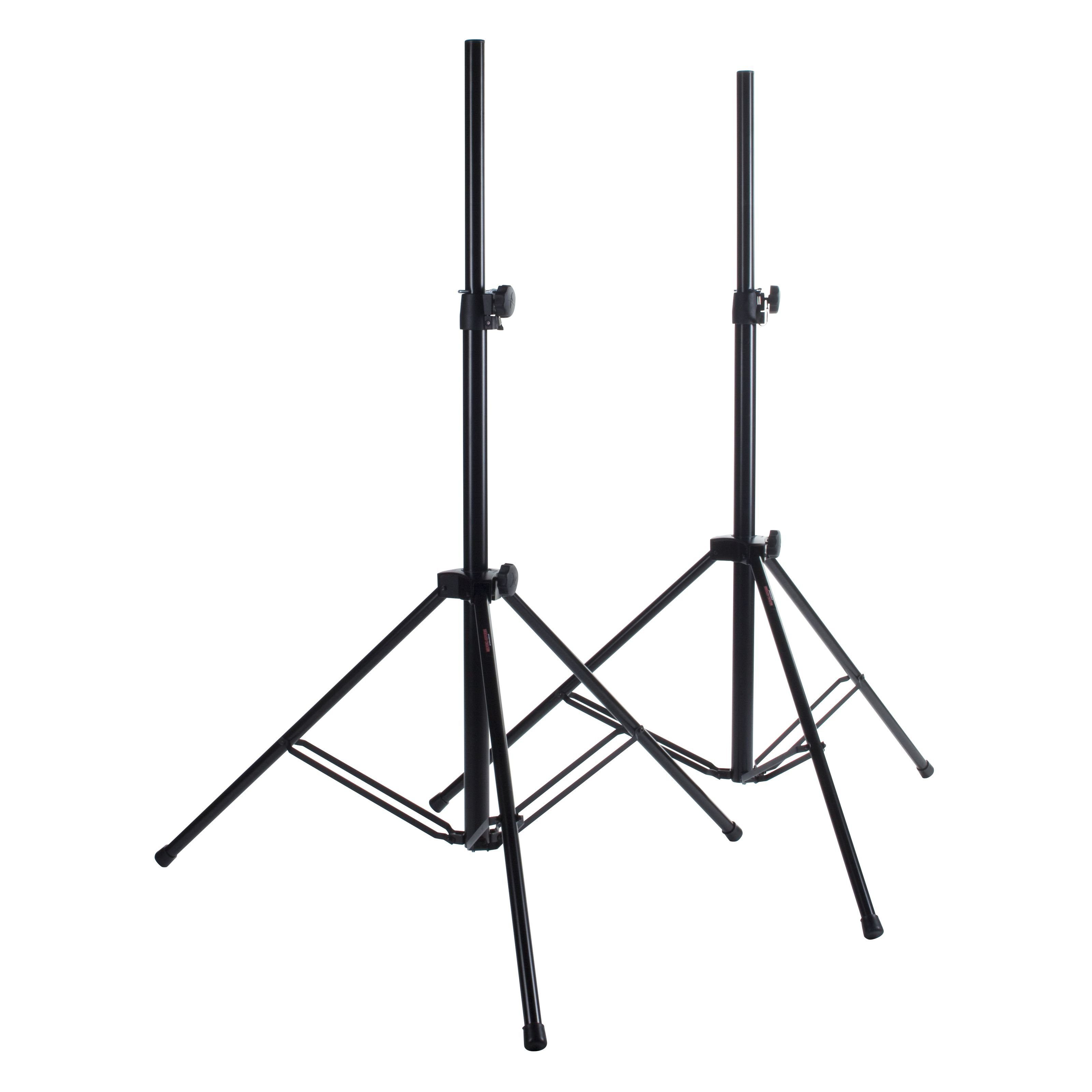 MUSIC STORE Lautsprecherständer, (Box-3 PRO Set Stahl-Boxenstative mit Tasche Höhenverstellbar Belastbarkeit 50kg, Lautsprecher Stative, Boxenständer, Boxenstative, Stahl, höhenverstellbar)