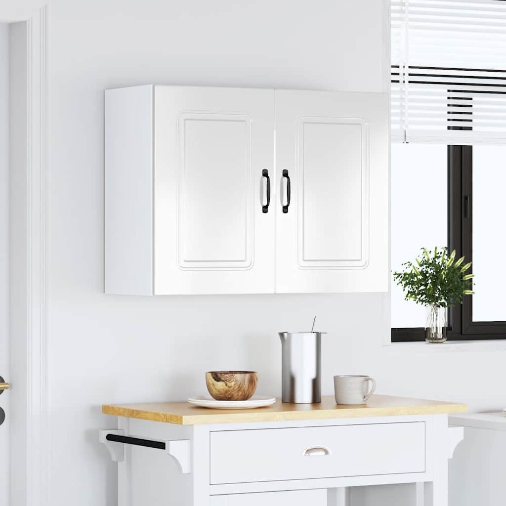 vidaXL Hängeschrank Hängeschrank Küchenschrank Hängeschrank Kalmar Hochglanz-Weiß 80x60x31