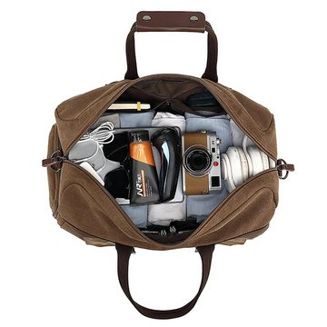 TAN.TOMI Reisetasche Canvas Reisetaschen, Großräumige Handtasche Schultertasch, Sporttasche Reisetasche mit 2 Seiten Taschen für Erweiterungen