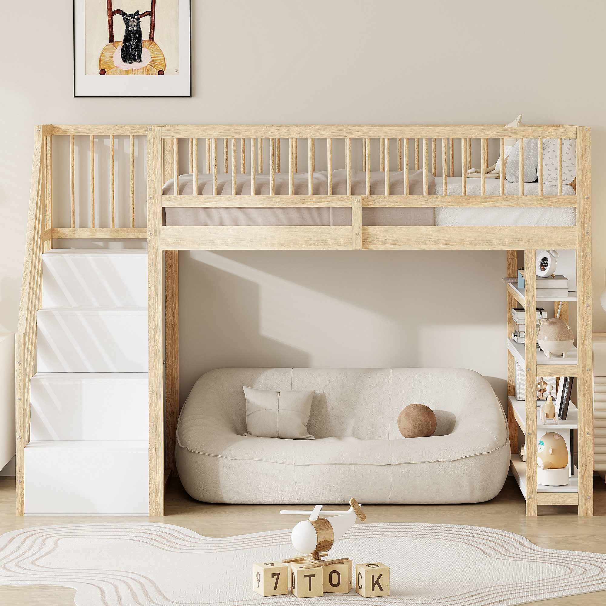 Flieks Hochbett Etagenbett Kinderbett Massivholz 90x200cm günstig online kaufen