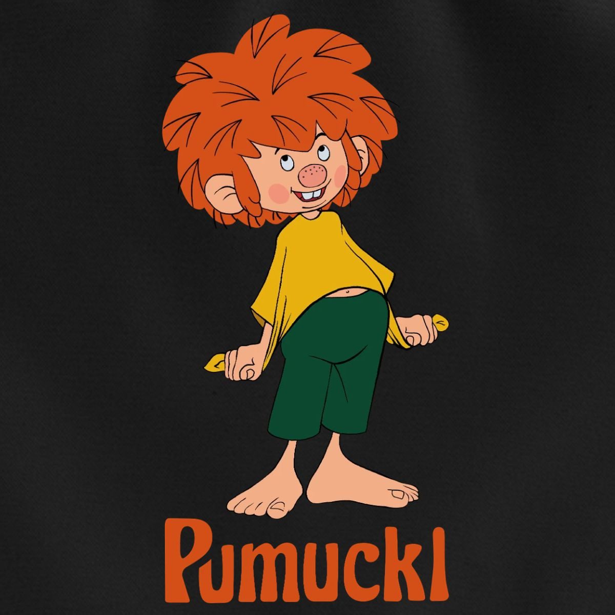 Spreadshirt Rucksack Pumuckl Freche Pose & Verschmitztes Lächeln Rolltop Rucksack mit 2 Gri (1-tlg)