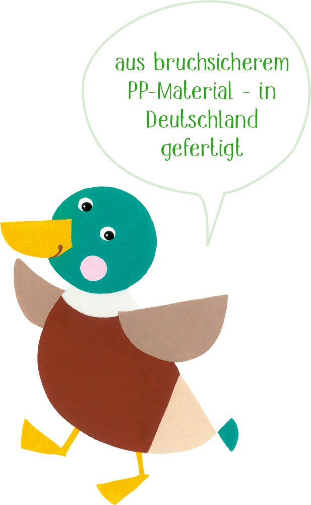 COPPENRATH DIE SPIEGELBURG Kinderbecher Becher Ente - Freche Rasselbande, 1-tlg., PP, Bruchsicher und leicht, Spülmaschinengeeignet, Mikrowellengeeignet