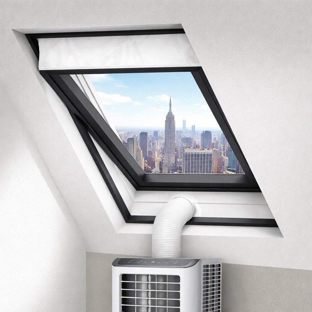 One Home Fenster-Set Erweiterung Fensterabdichtung Dachfenster für Mobile Klimageräte, Klimaanlage, Hitzeschutz Abdichtung für Dachfenster und Schwingfenster