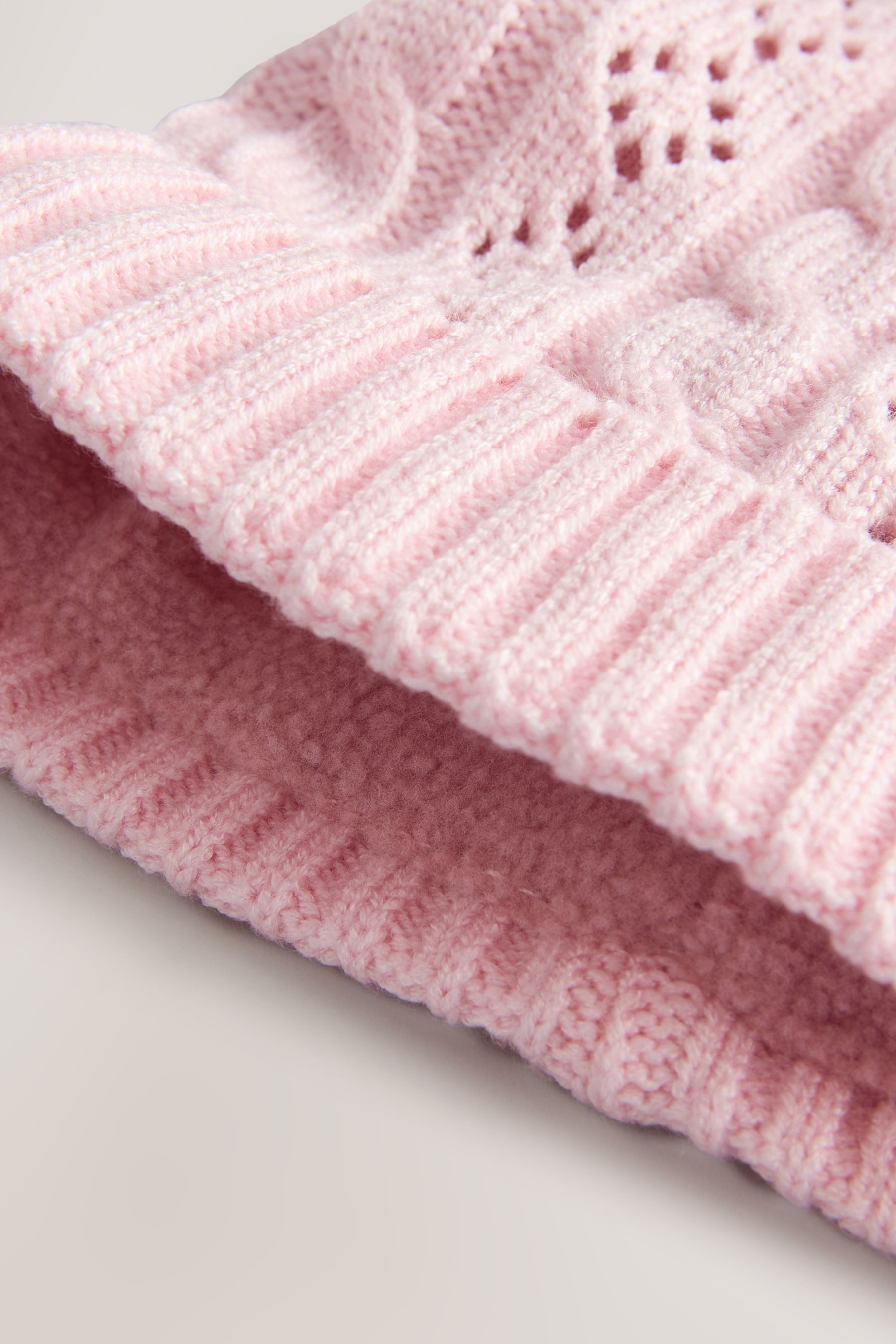 Next Strickmütze Pointelle-Strickmütze mit Bommel und günstig online kaufen