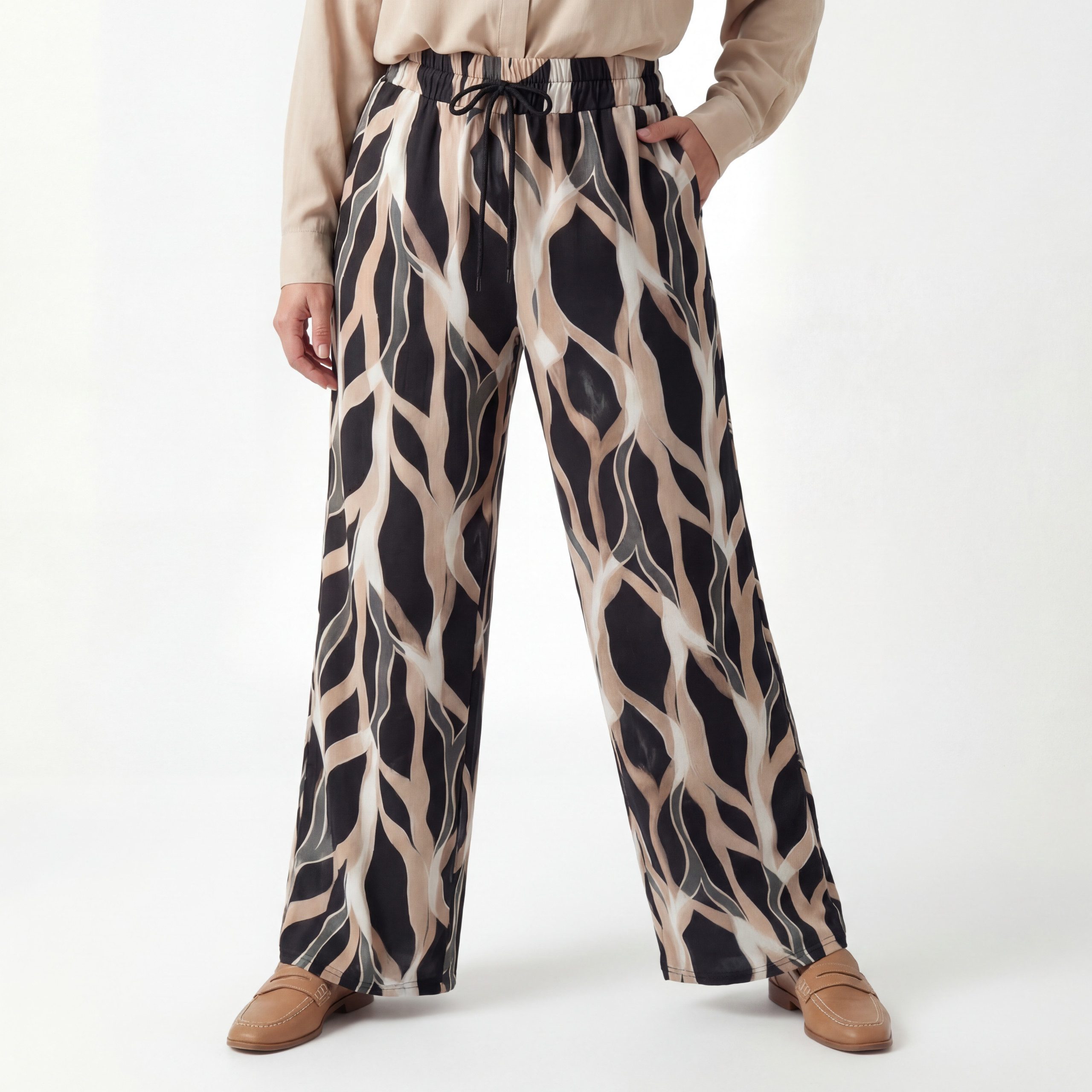 OriginalYou Palazzohose Damen Sommerhose Wide Leg Freizeithose fließender Stoff One Size 36-44 passend für (36-40 relaxed, 40-44 regular) – Bild 5 von 5