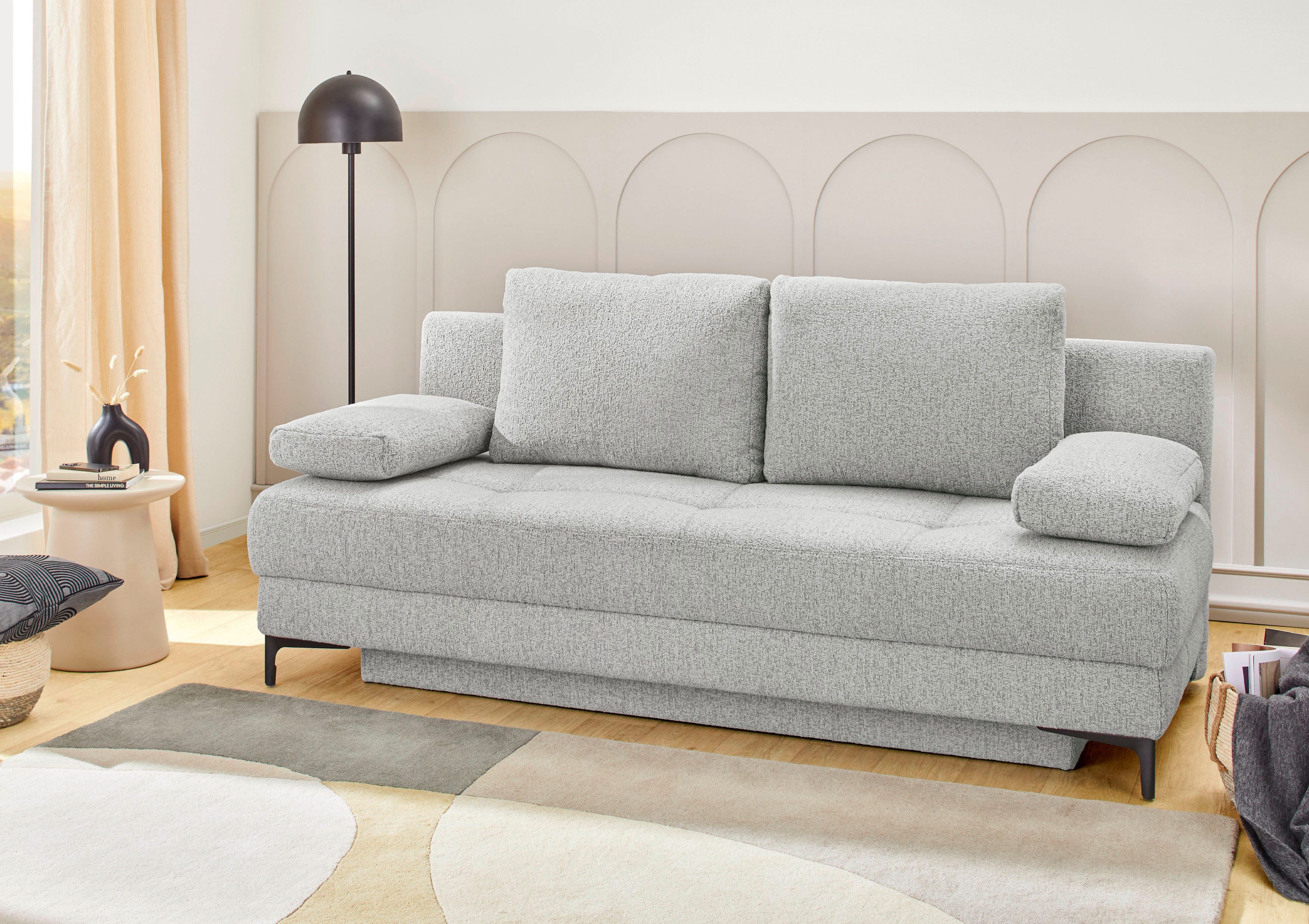 Jockenhöfer Gruppe Schlafsofa Felix, B: 205 cm, Liegefl. 155x201 cm, Dauerschlafsofa, inkl. Topper, inklusive Schlaffunktion und Bettkasten, Federkernpolsterung
