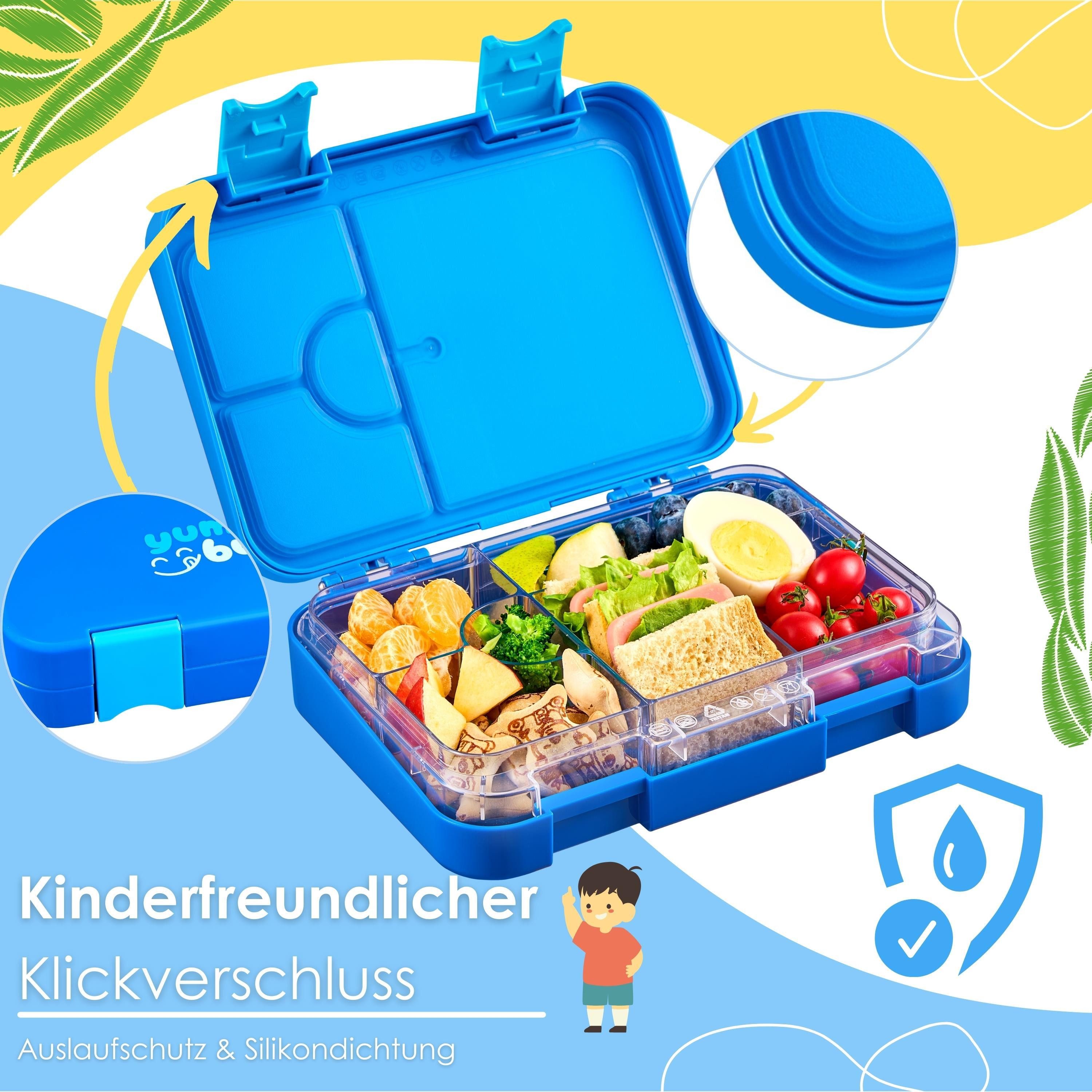 ecosa Lunchbox EO-8170 yummy buddy Kinder Brotdose, Tritan, (Brotdose, 4-tlg), Kinderfreundliche Verriegelung,BPA-Frei,Auslaufsicher,Vesperdose
