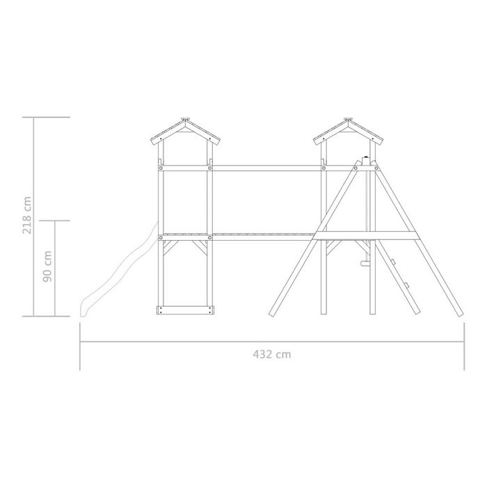 vidaXL Spielturm Spielturm mit Leiter Rutsche und Schaukeln 252x432x218 cm Holz ZP9520