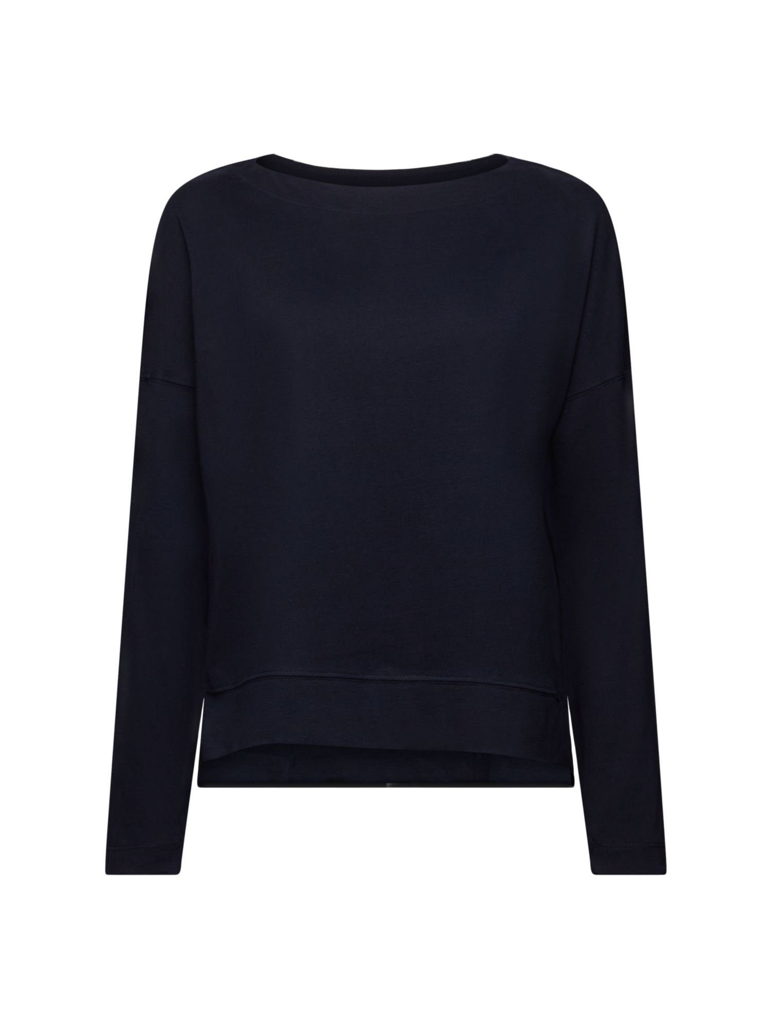 Esprit Langarmshirt Longsleeve aus Baumwolle (1-tlg) NAVY