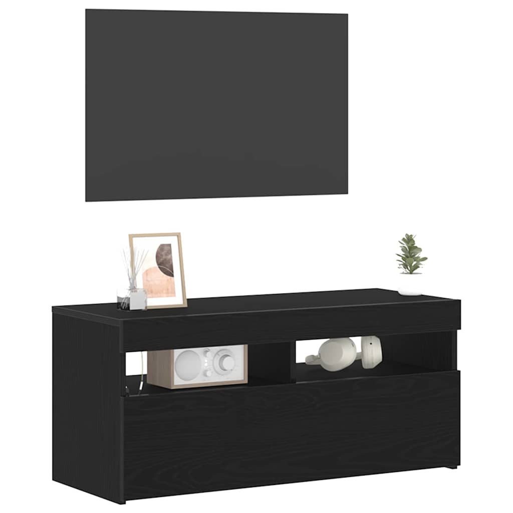 vidaXL TV-Schrank TV-Schränk 90 x 35 x 40 cm Schwarz Eichen-Optik Holzwerkstoff (1-St)