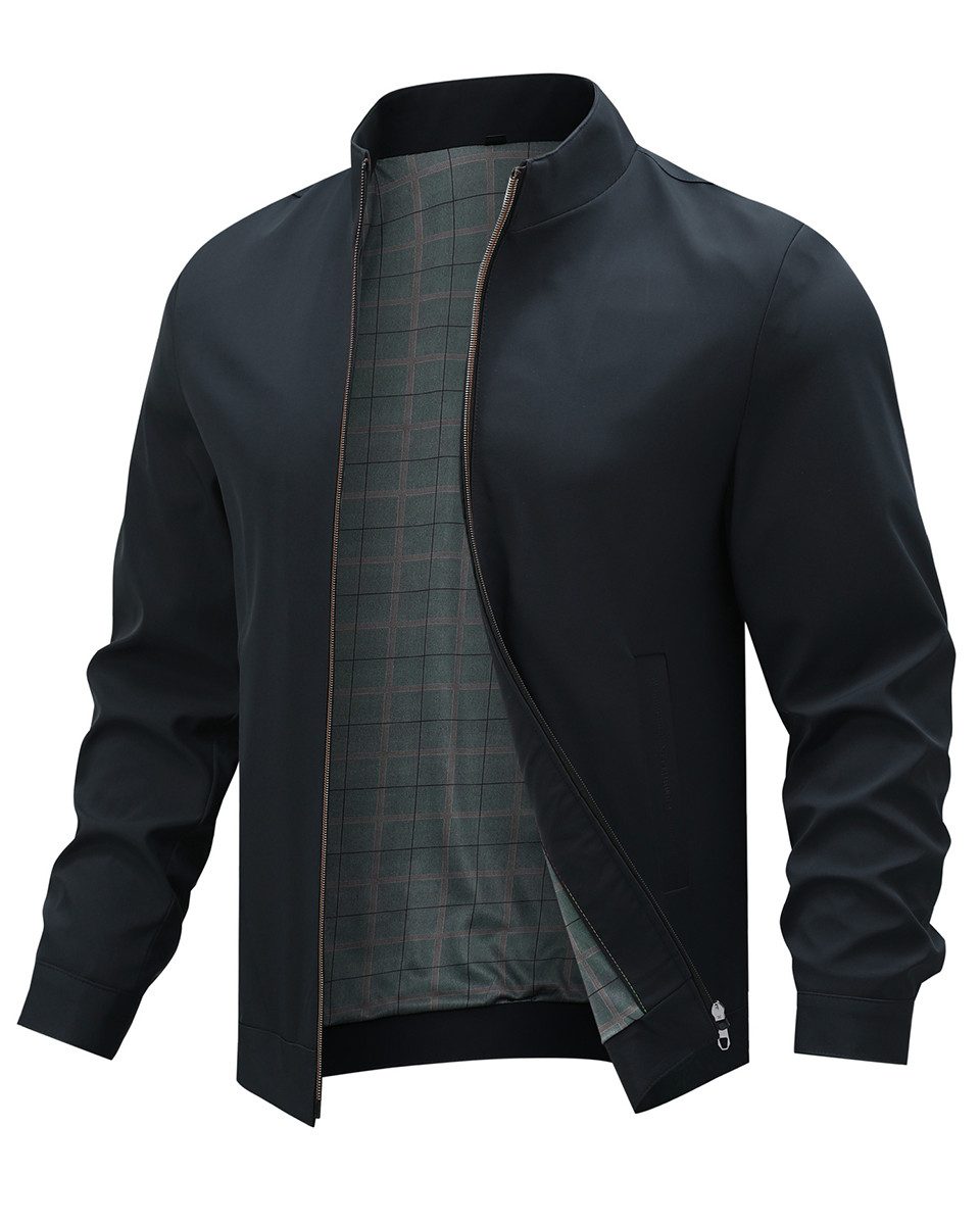 Allthemen Bomberjacke Herren Bomberjacke mit Stehkragen Business Regular Fit Übergangsjacke