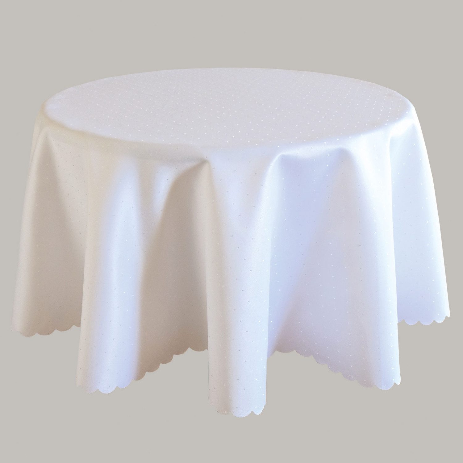 texpot Tischdecke Jacquard Punkte Tischläufer weiß (1-tlg)