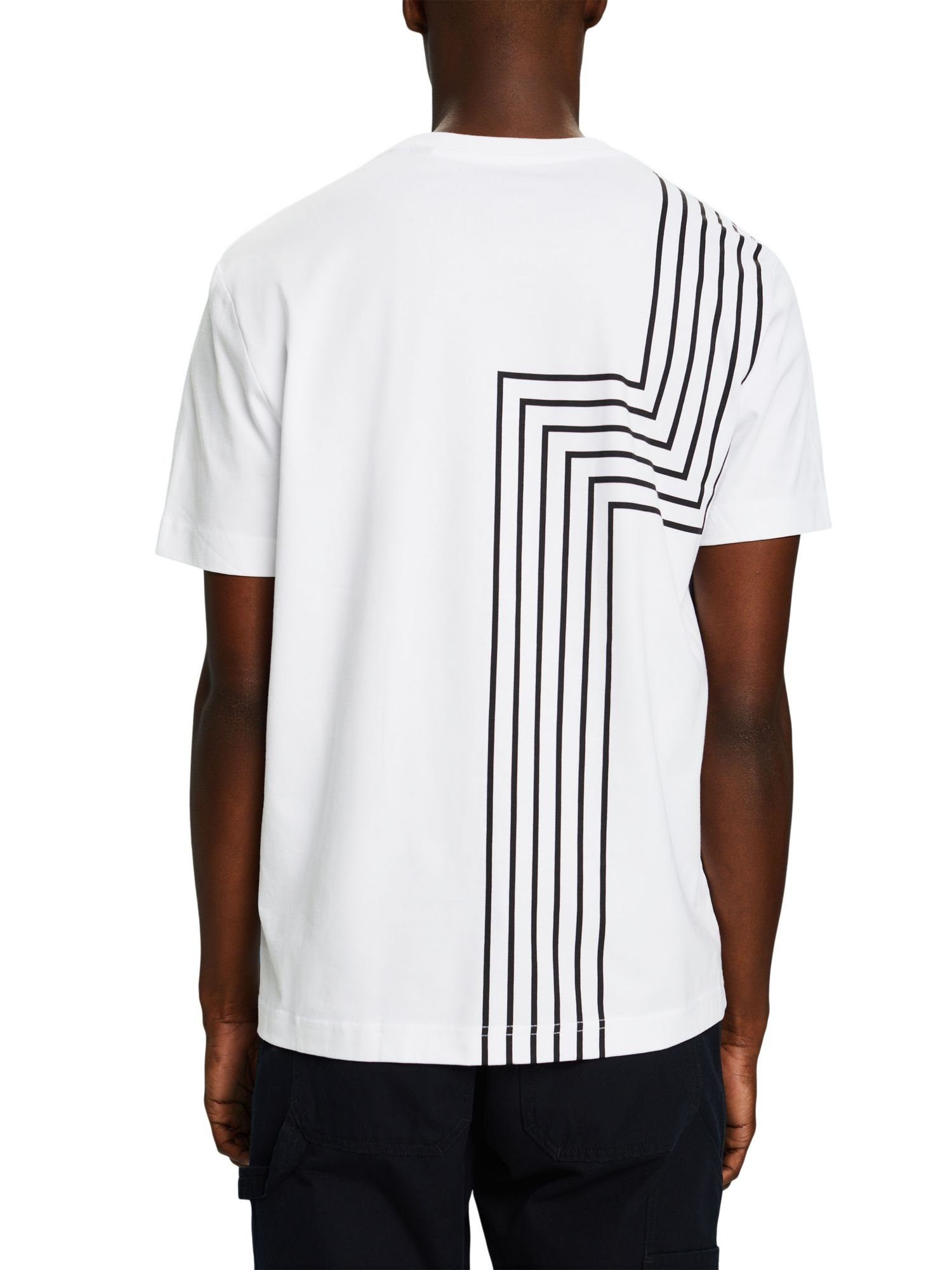 Esprit T-Shirt mit Print WHITE (1-tlg) T-Shirt