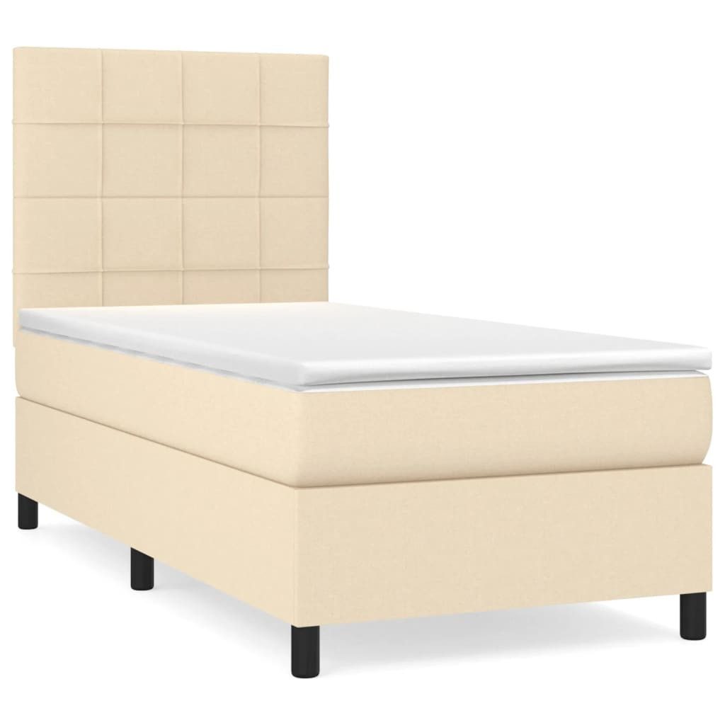vidaXL Bett Boxspringbett mit Matratze Creme günstig online kaufen