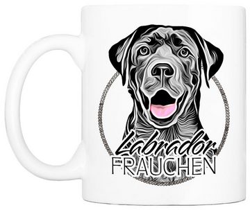 Cadouri Tasse LABRADOR FRAUCHEN - Kaffeetasse für Hundefreunde, Keramik, mit Hunderasse, beidseitig bedruckt, handgefertigt, Geschenk, 330 ml