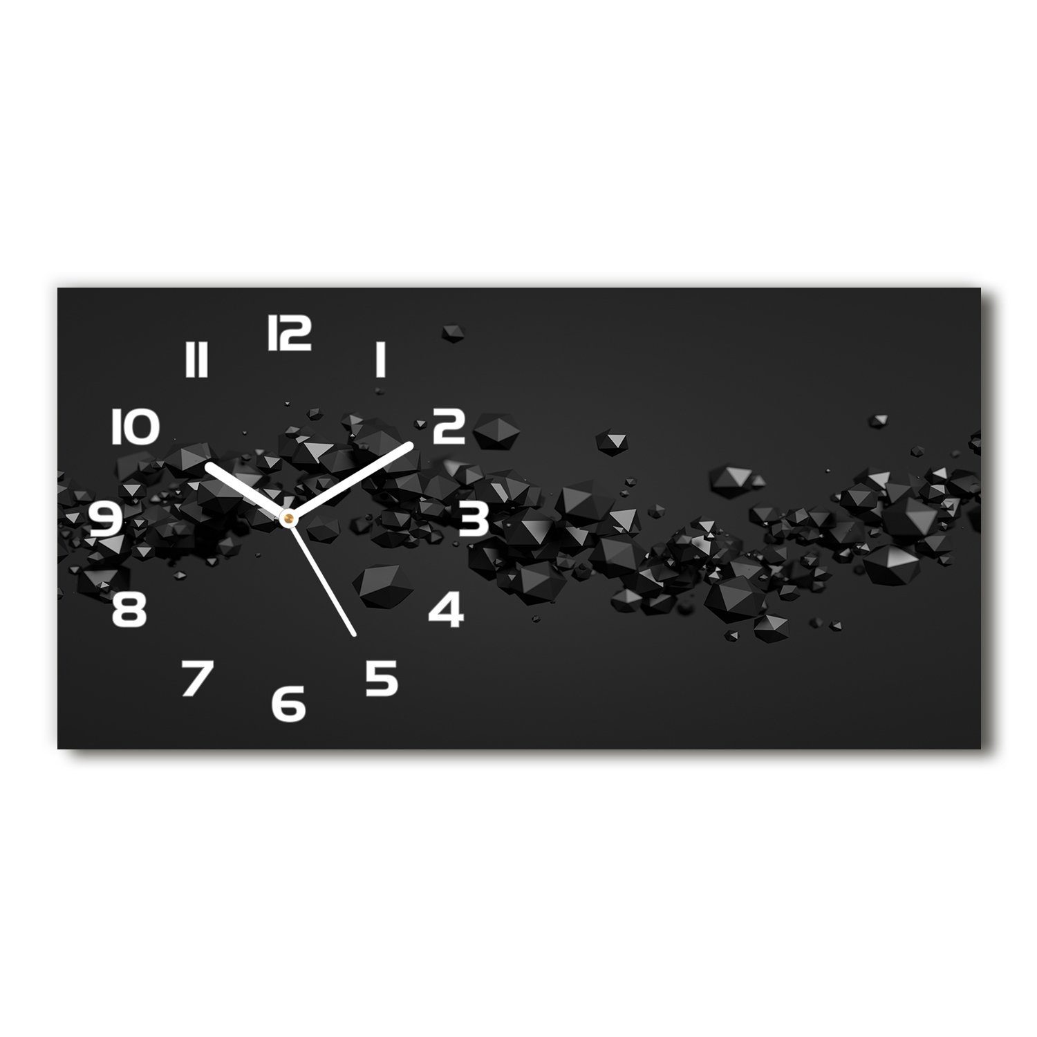 Tulup Wanduhr aus Glas Glasbild Glasuhr Gehärtetes 3D Abstraktion 60 cm x 30 cm Weisse-Zeiger