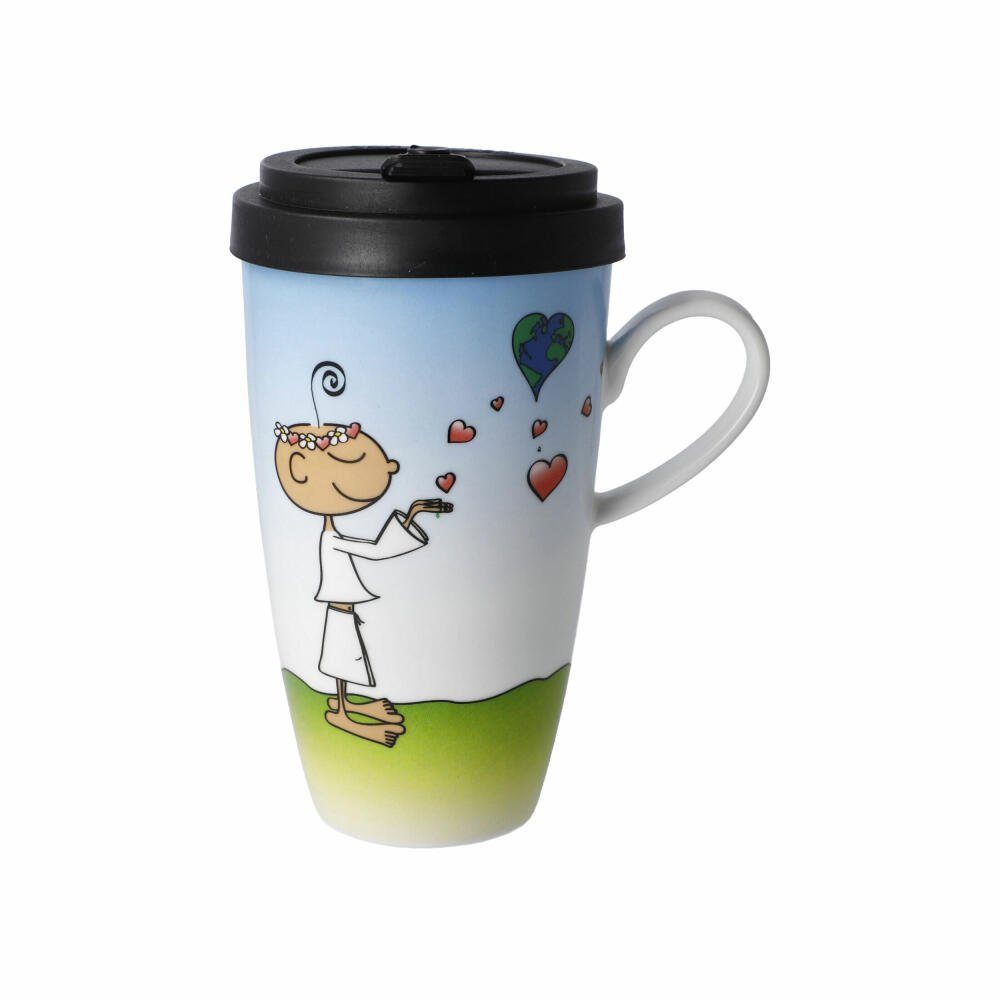 Coffee-to-go-Becher Künstlertasse Der kleine Yogi - Life is beautiful