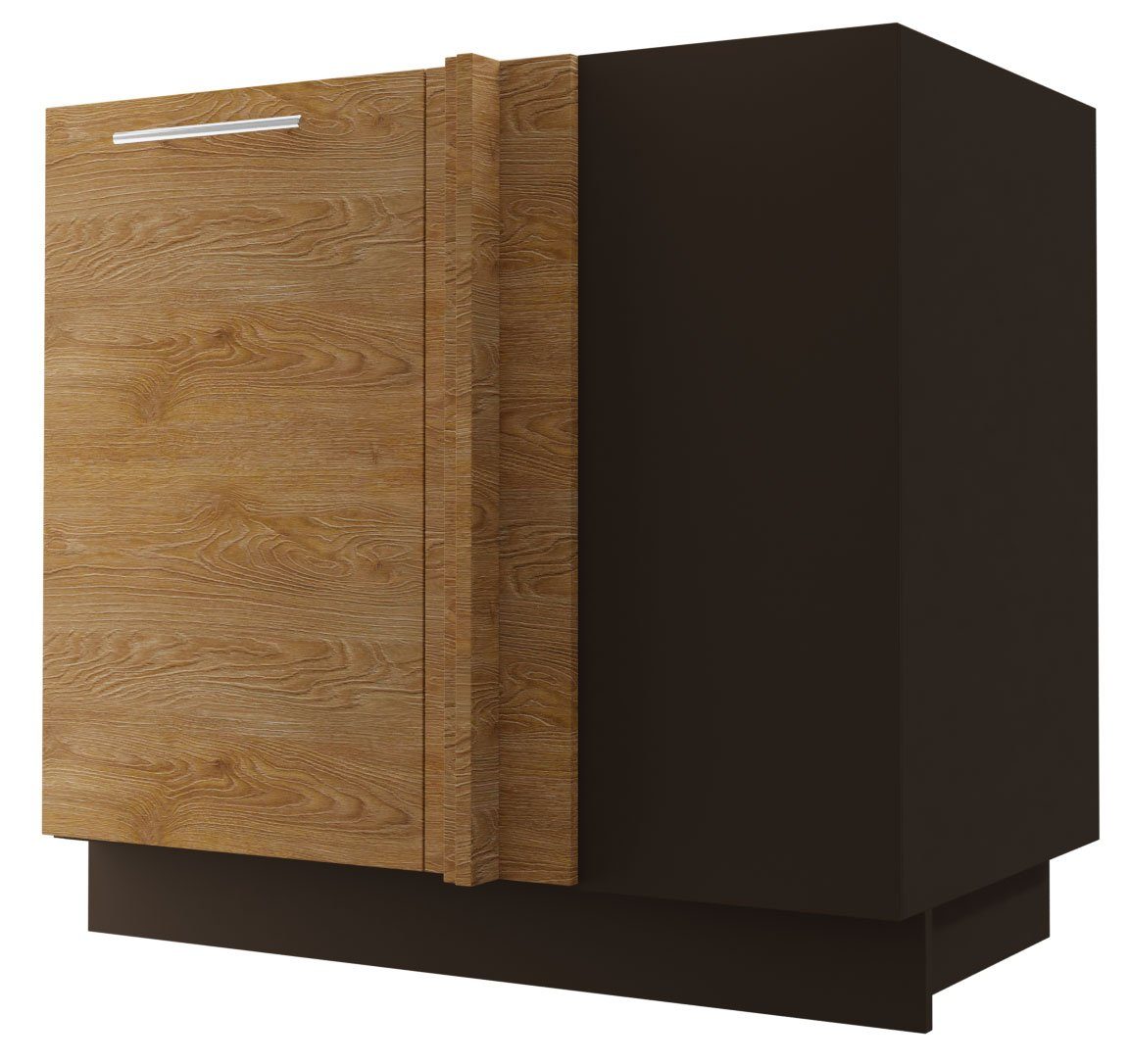 Feldmann-Wohnen Eckschrank Malmo (Malmo) 90cm Front- und Korpusfarbe wählbar 1-türig ares black