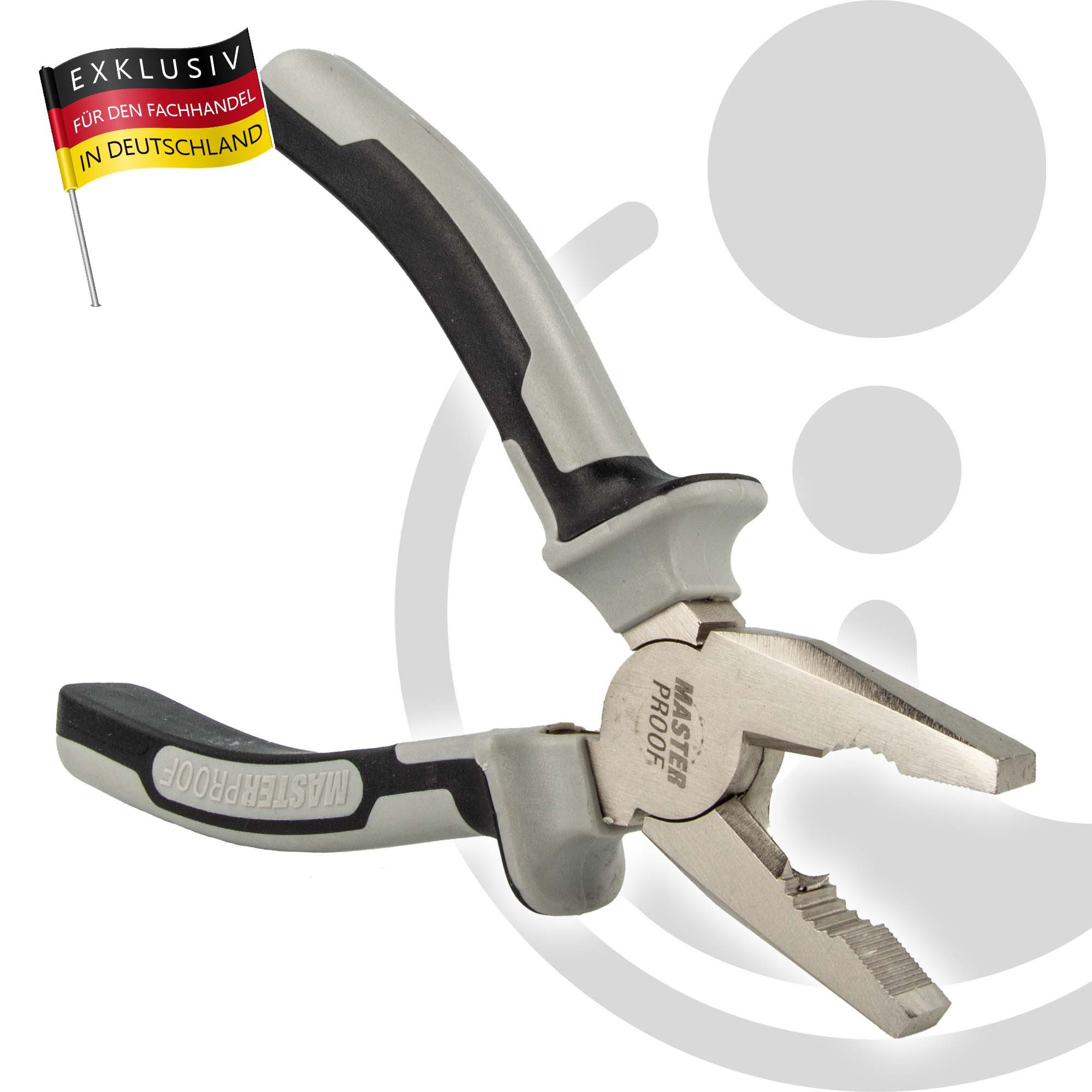 MASTERPROOF PROFESIONAL Kombizange Kombizange 200 mm, 2-K Griff für optimalen Halt