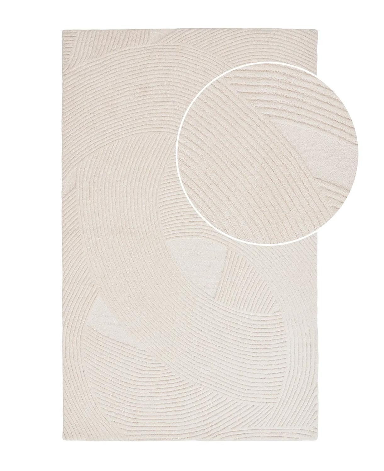 House Nordic Teppich PUNE, 160 x 230 cm, Beige, Wolle, rechteckig, handgetuftet