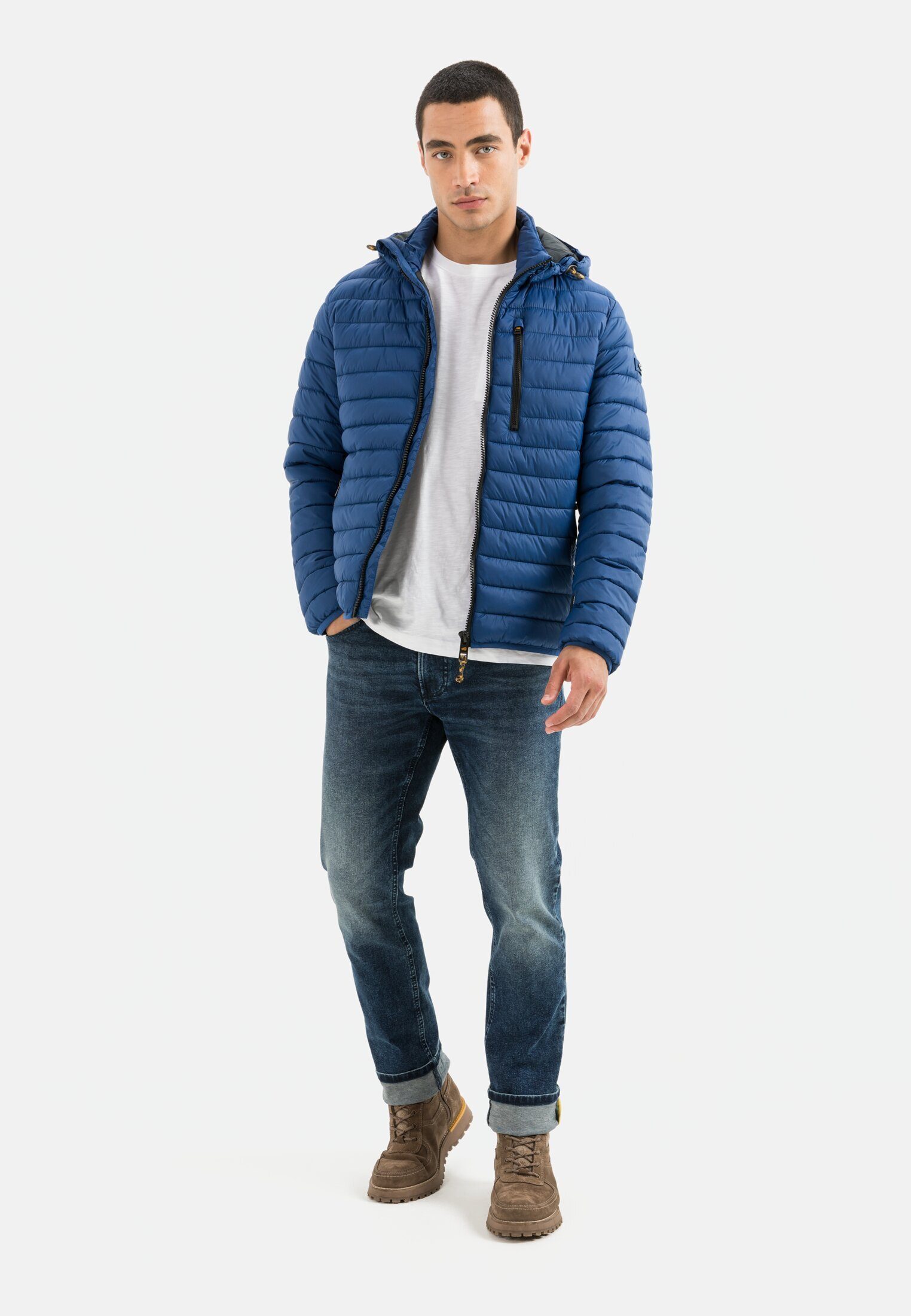 camel active Blouson aus recyceltem Nylon Langarm Markenlabel
