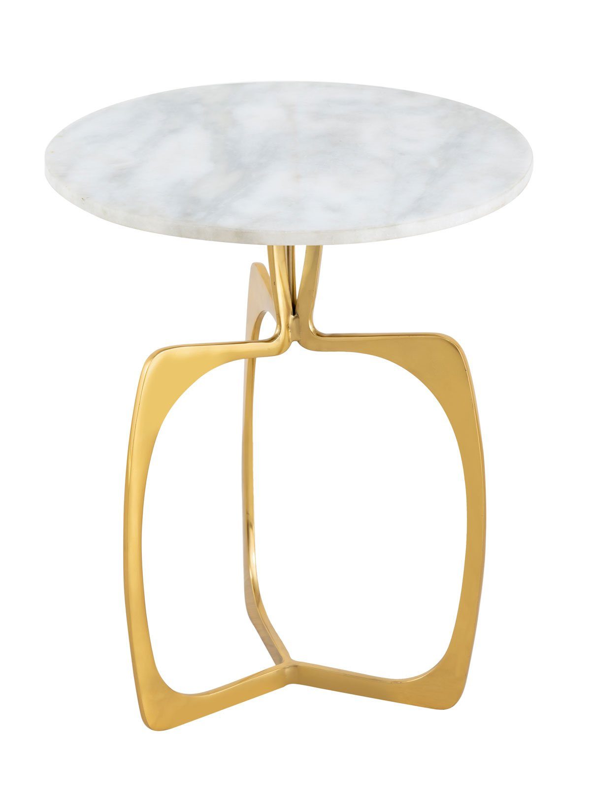 Casamia Beistelltisch Beistelltisch Metall weiß cm Marmor gold rund 56 Gestell Dekotisch Tischplatte ø - 45 x Sohoo