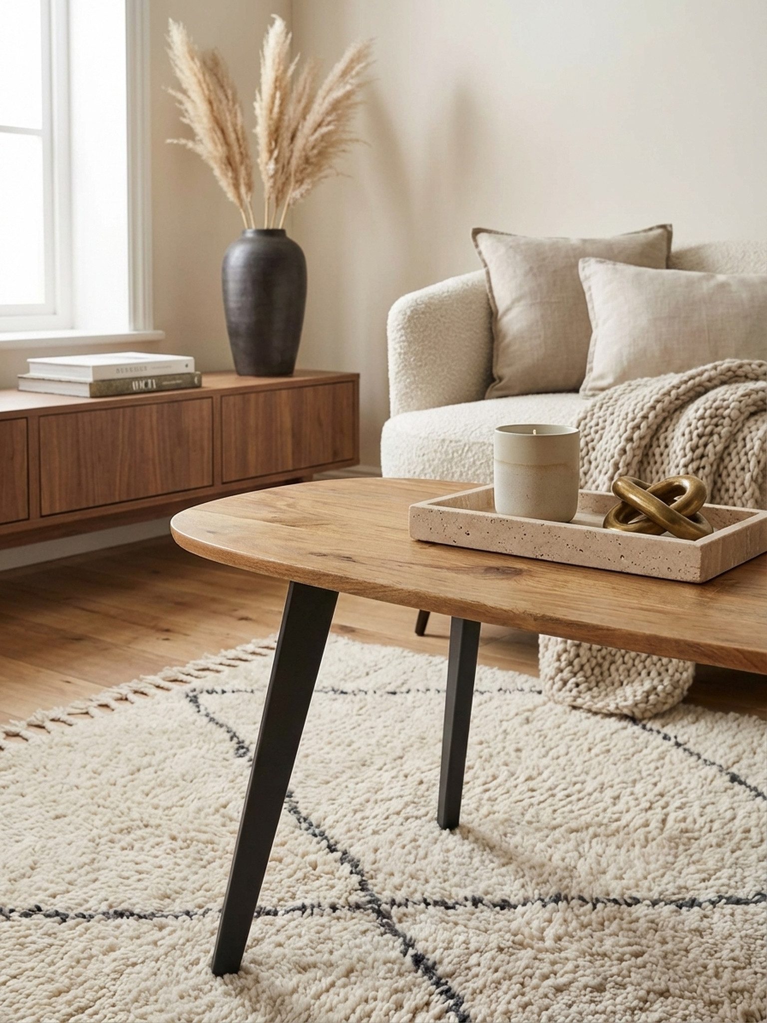 KADIMA DESIGN Couchtisch Couchtisch Akazie Massivholz 110 x 45 x 60 cm Wohnzimmertisch, Nierenform, Sofatisch Modern Holztisch, Tisch Wohnzimmer Holz/Metall