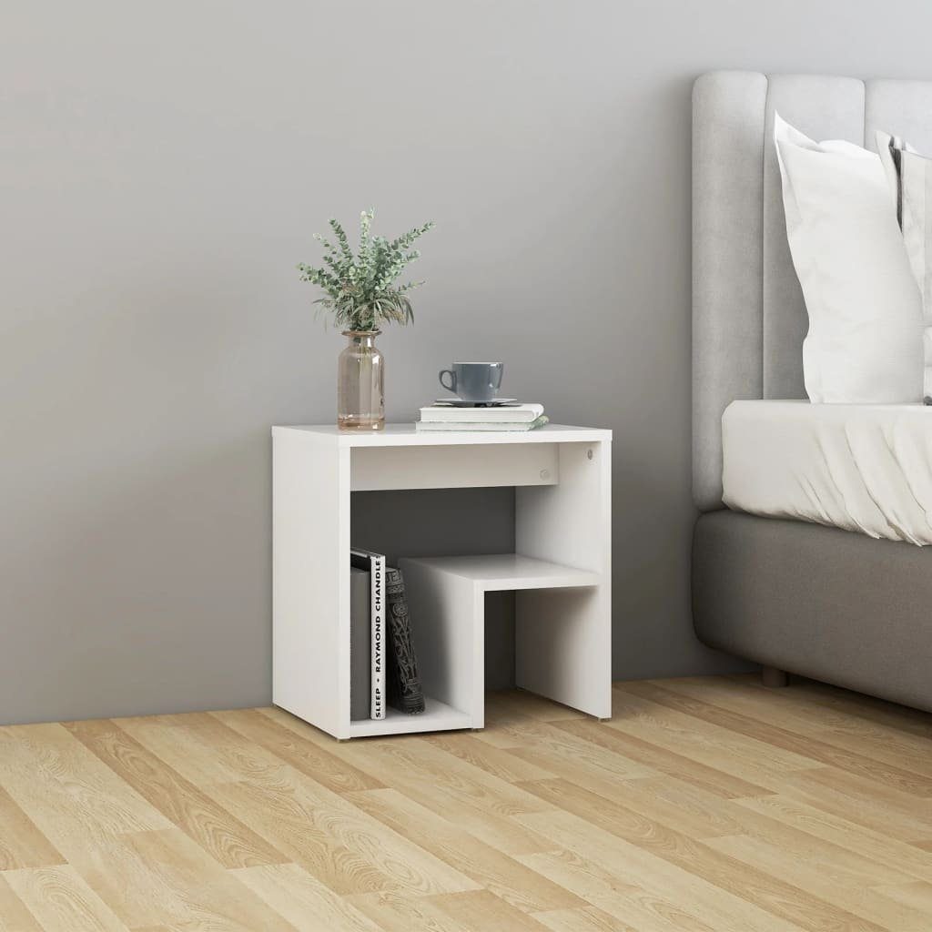 vidaXL Nachttisch | Weiß 40x30x40 (1-St) Nachttisch Holzwerkstoff Weiß cm Weiß