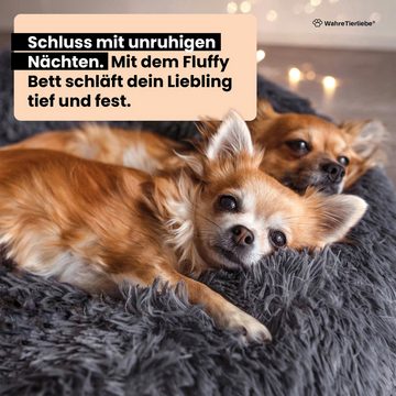 Wahre Tierliebe Tierbett - Flauschiges Hundebett Fluffy Plus, Deutschlands Original, 100% Polyester, Made in Germany, Verschiedene Größen und Farben, waschbarer Bezug
