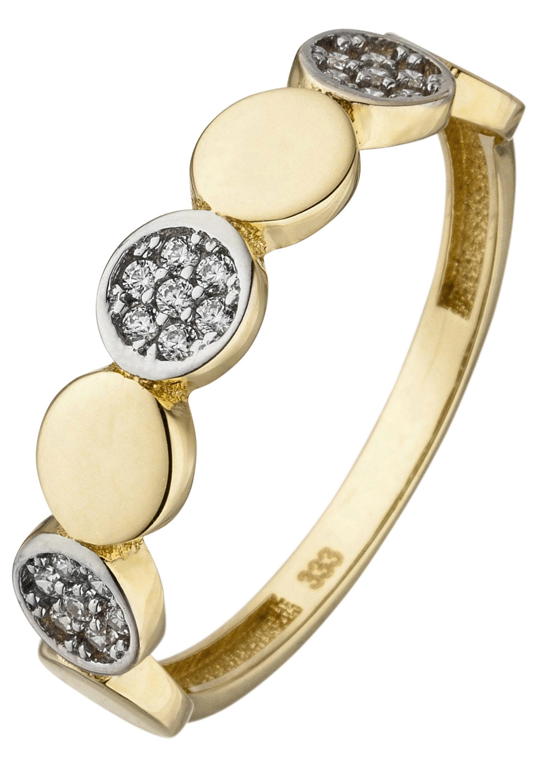 JOBO Fingerring, 333 Gold bicolor mit 21 Zirkonia günstig online kaufen