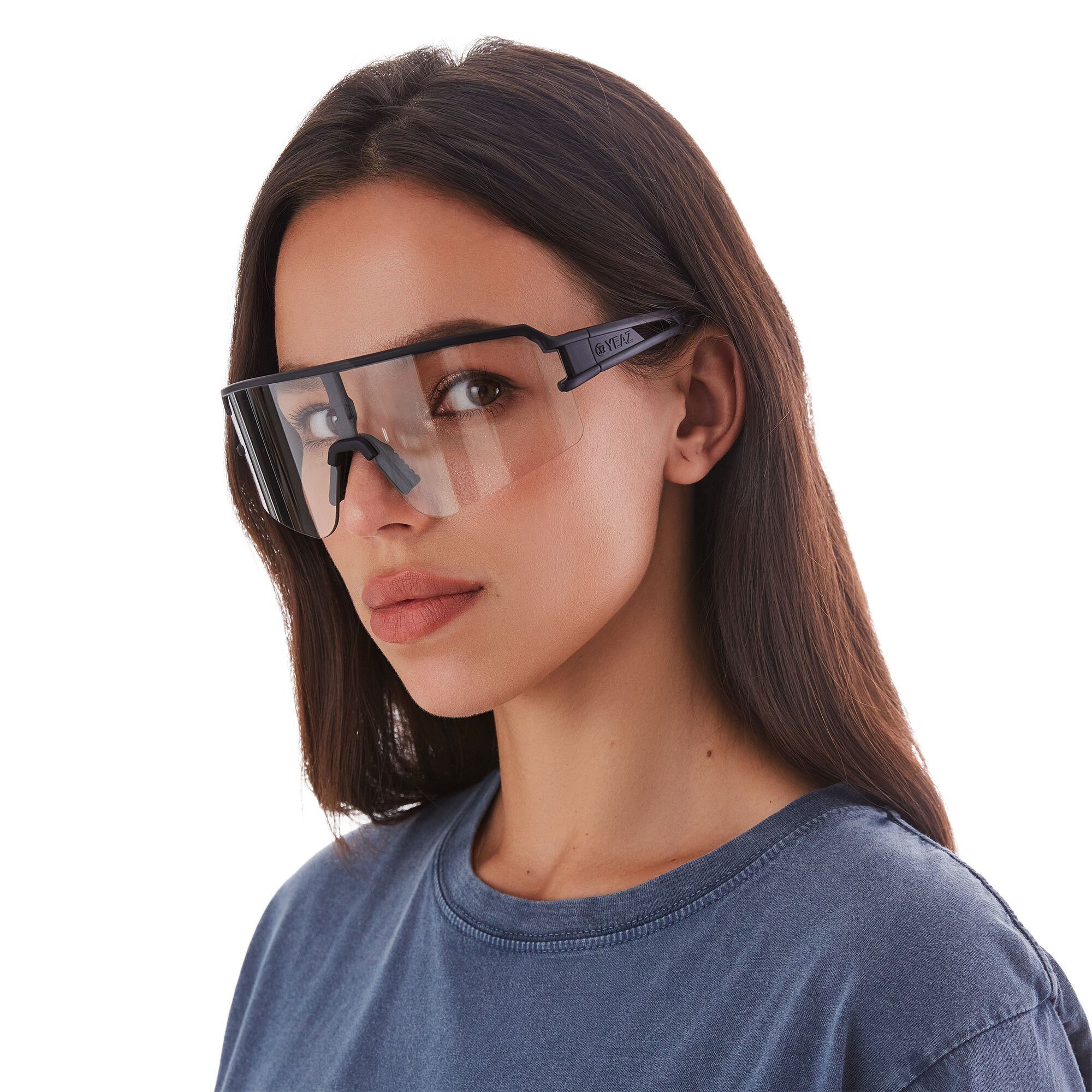 YEAZ Sportbrille SUNSPOT sport-sonnenbrille / Sport-Sonnenbrille weiß/transparent, schwarz transparent