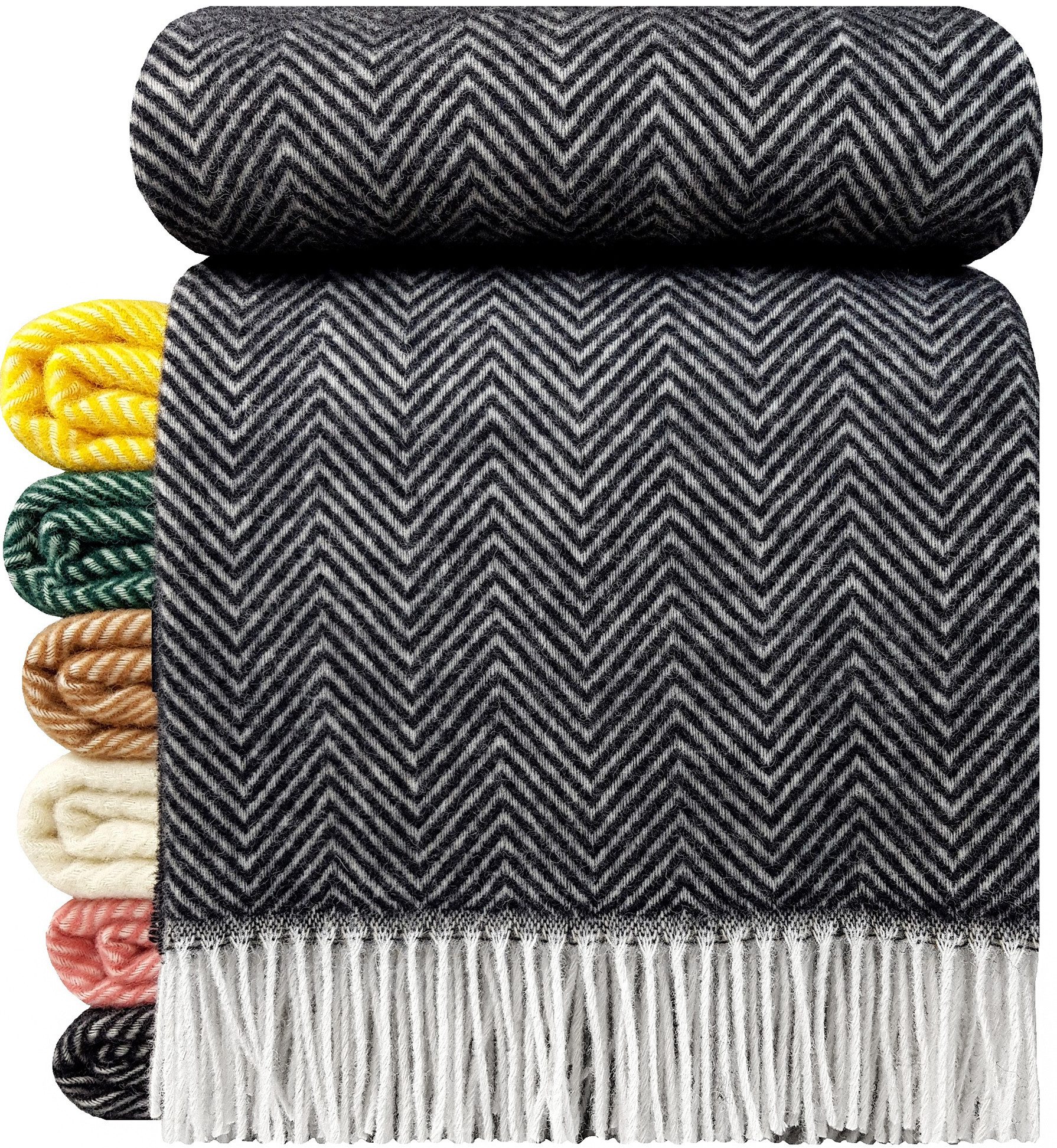 Wolldecke "TIROL M" 100 % Wolle, 140 x 200 cm in versch. Farben, STTS