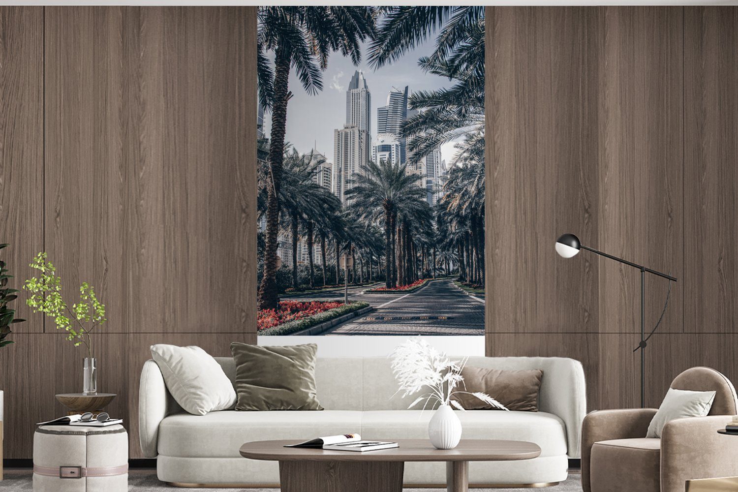 Schlafzimmer Fototapete - für Fototapete Wohnzimmer (2 Palme, Matt, St), Vliestapete Architektur Küche, bedruckt, - MuchoWow Dubai