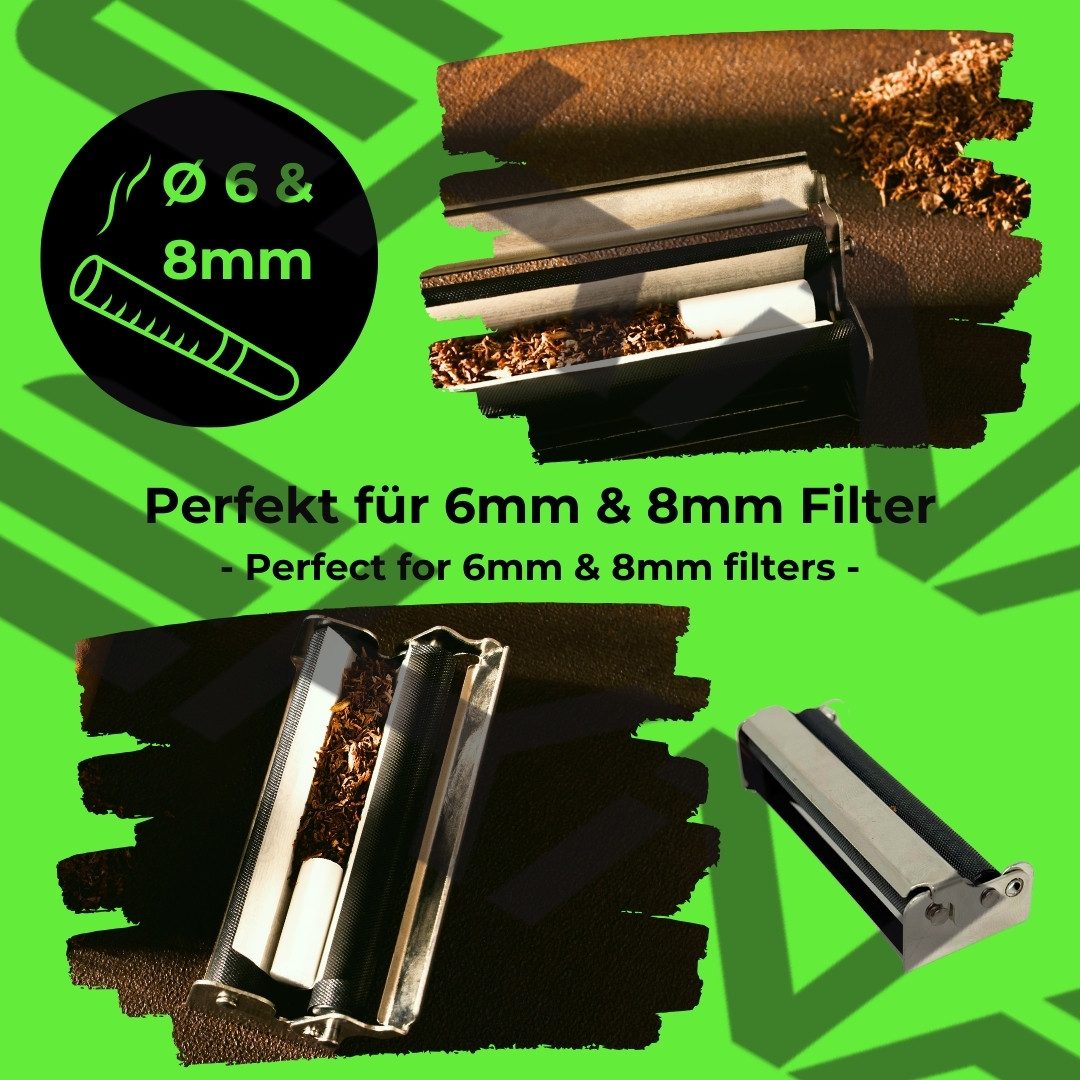EKNA Drehmaschine - Drehmaschine Zigaretten - Cigarette Machine 70mm - NICHT konisch!, 6mm & 8mm Filter, MIT Anleitung! – Bild 2 von 5