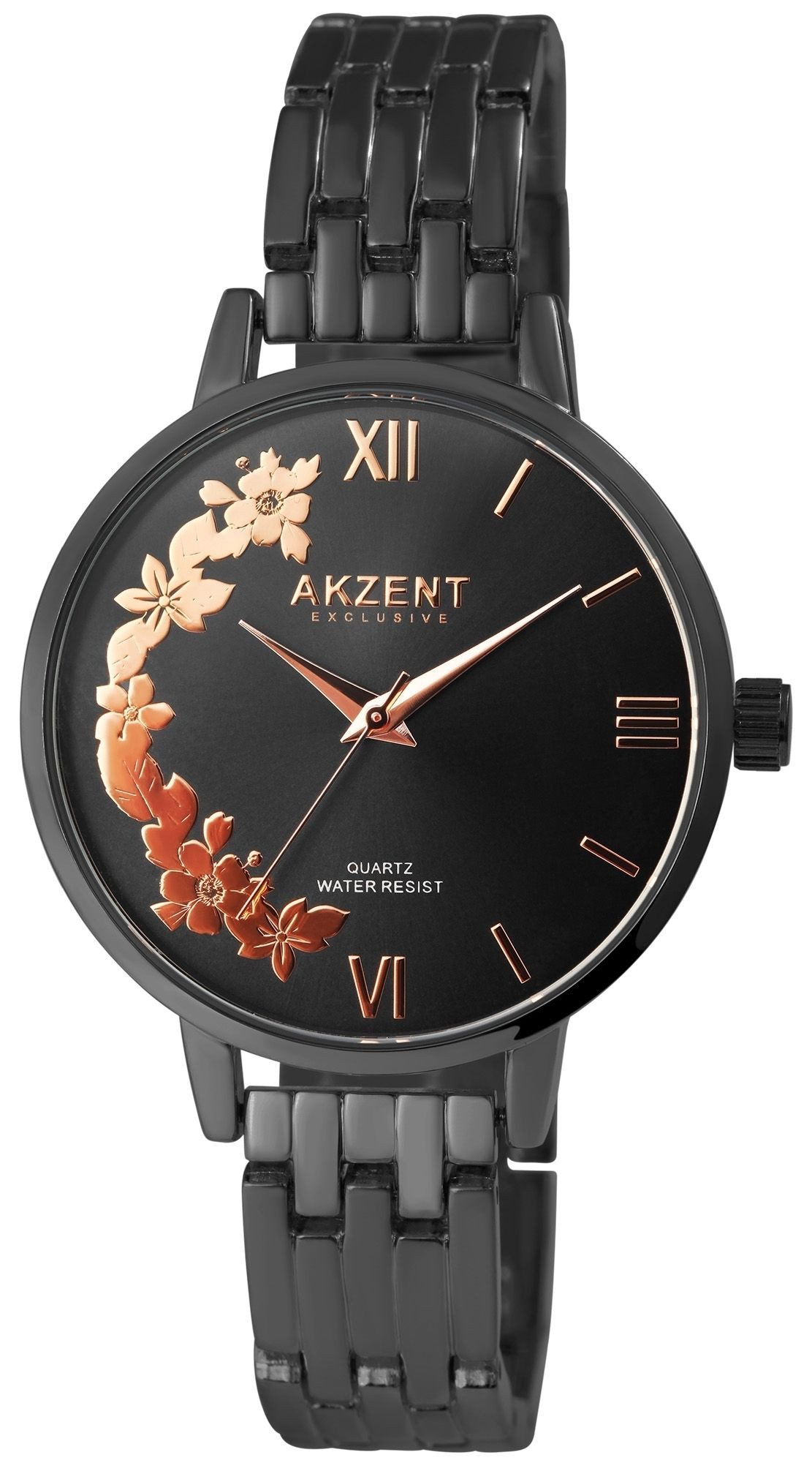 AKZENT Quarzuhr Warda Akzent Exclusive Damenarmbanduhr mit Metallband und