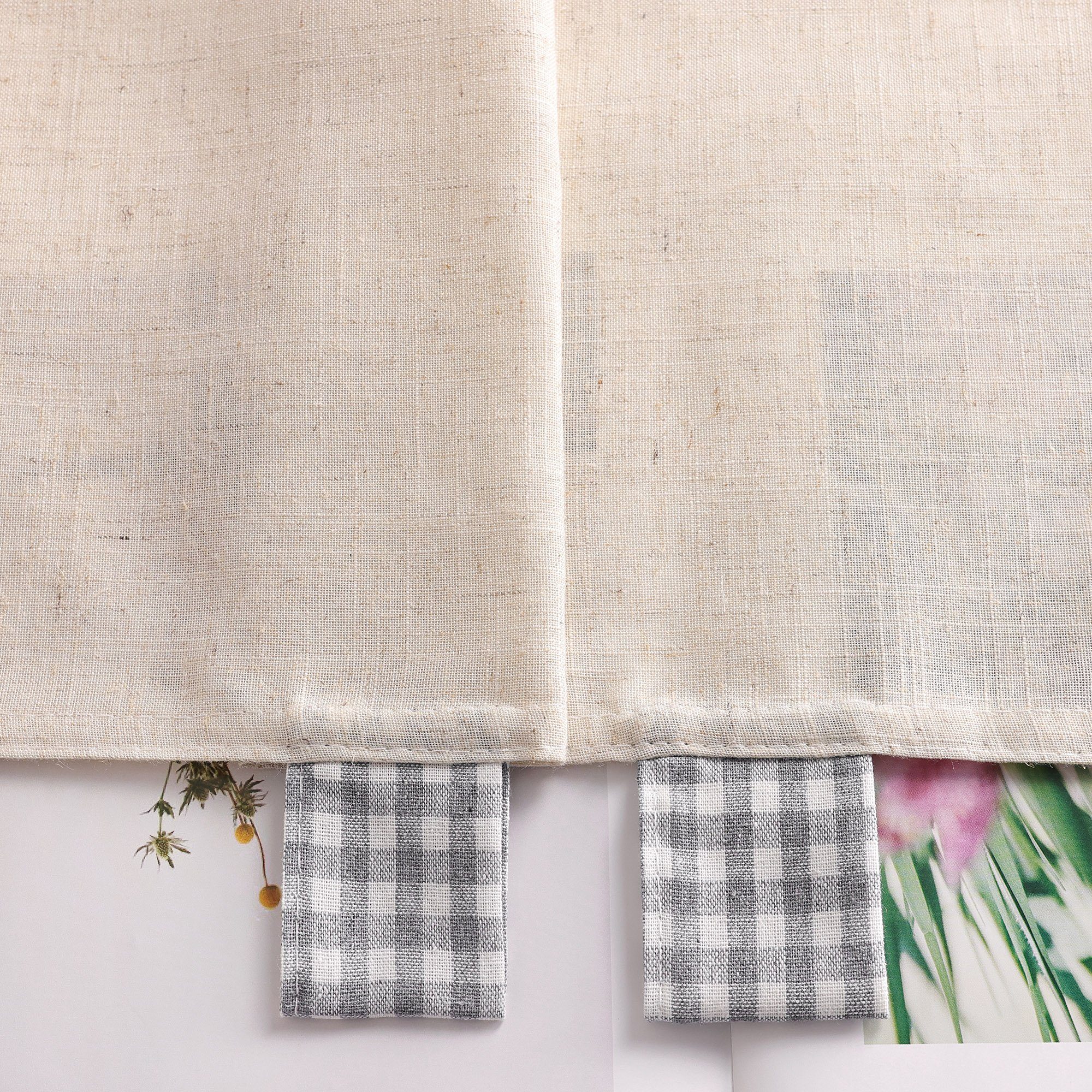 Joyswahl Scheibengardine Slike (1 St), Schlaufen, halbtransparent, kariert, günstig online kaufen