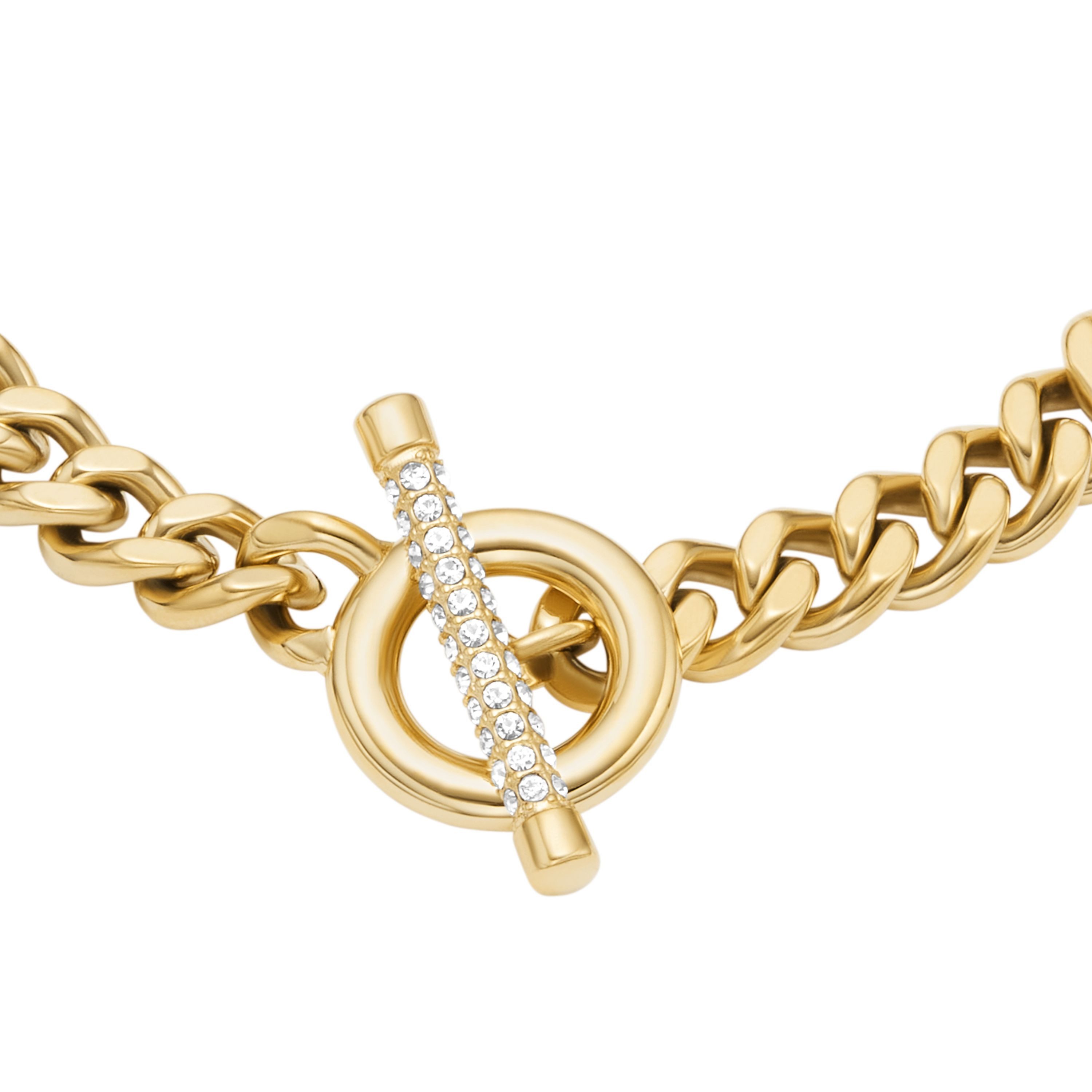 Fossil Armband Schmuck Geschenk Edelstahl CARLIE T-BAR, mit Glasstein