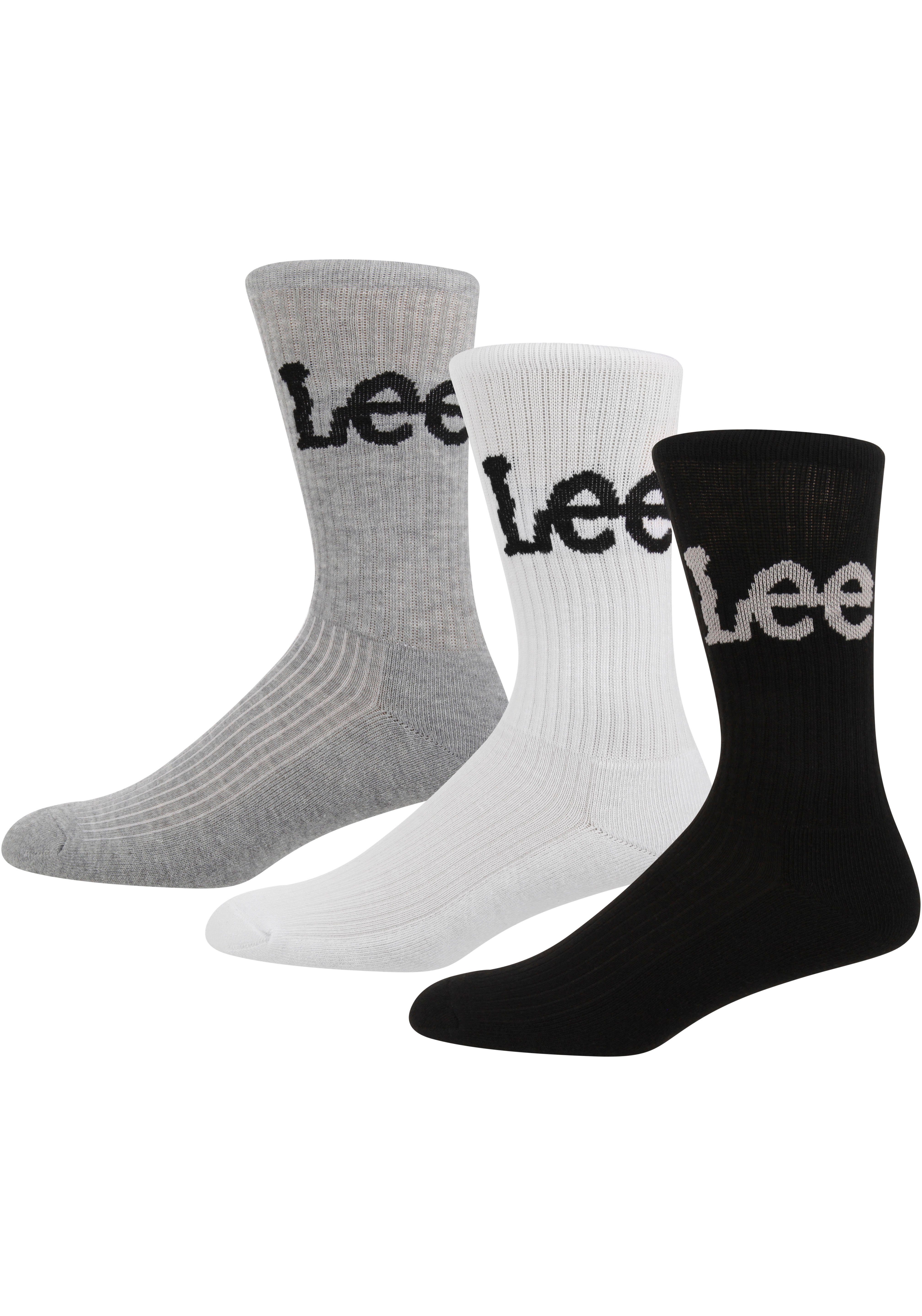 Lee® Sportsocken CROBETT (Packung, 3-Paar) Unisex Lee Sports Socks Black/Grey Marl/White