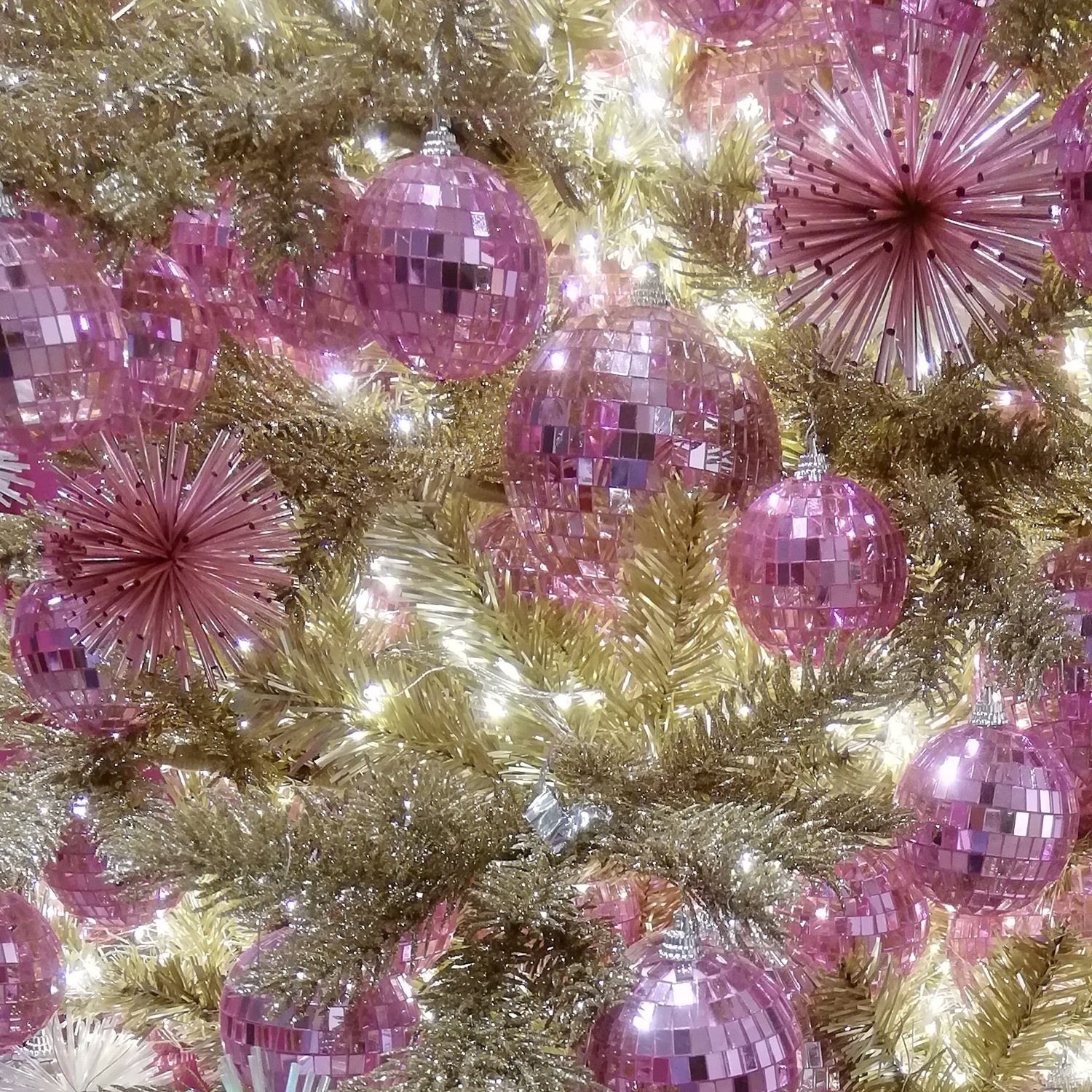 SATISFIRE Discolicht Spiegelkugel 20cm hellrosa Discokugel Mirrorball Party günstig online kaufen